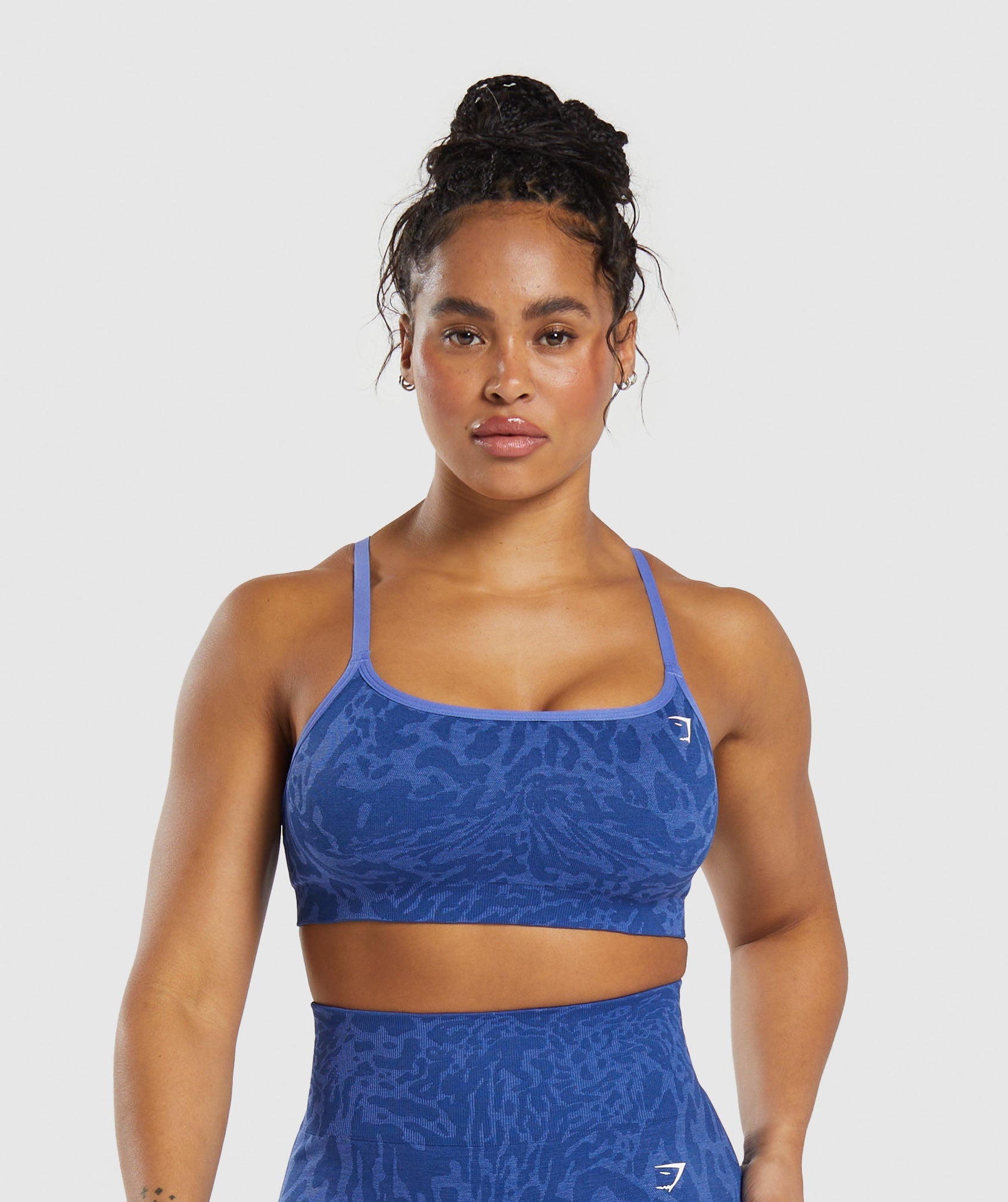 Gymshark Adapt Marl Seamless Sports Bra VLT-Black-Smokey Grey