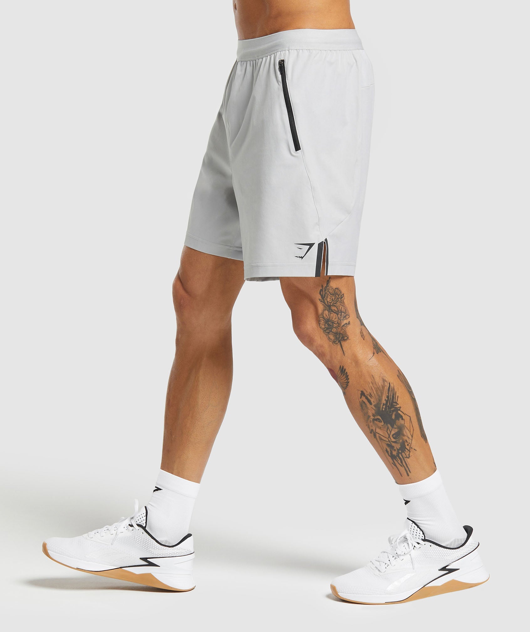 Apex 7" Hybrid Shorts in Light Grey - view 3