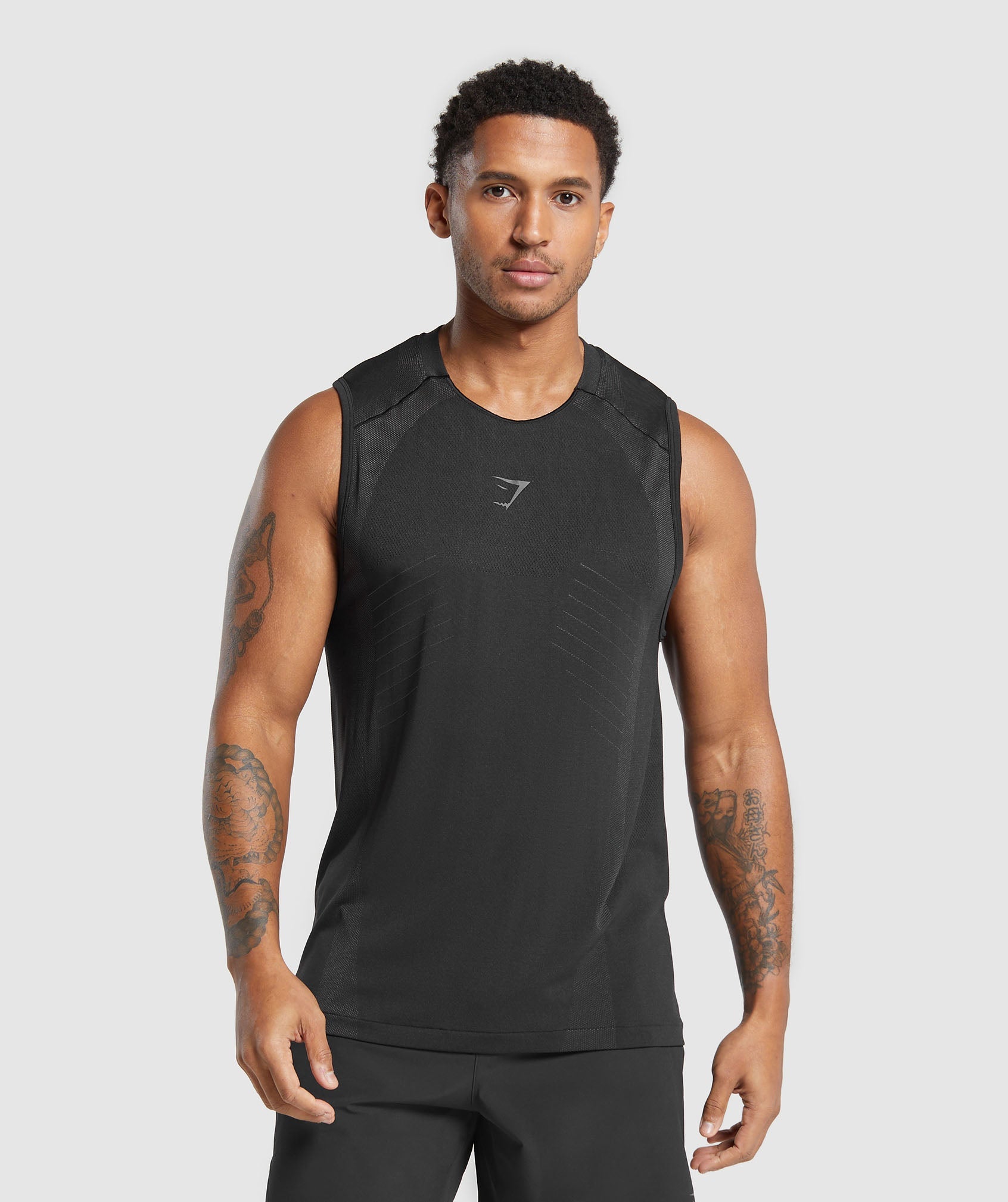 Apex Seamless Tank in Black/Dark Grey - view 1