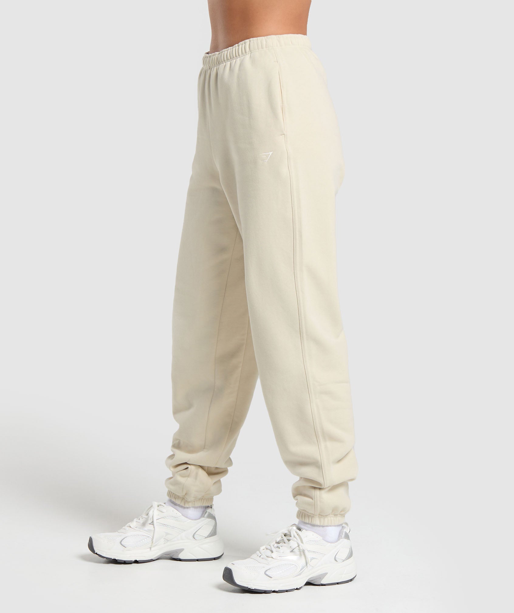 Fleece Joggers in Ecru White - view 3