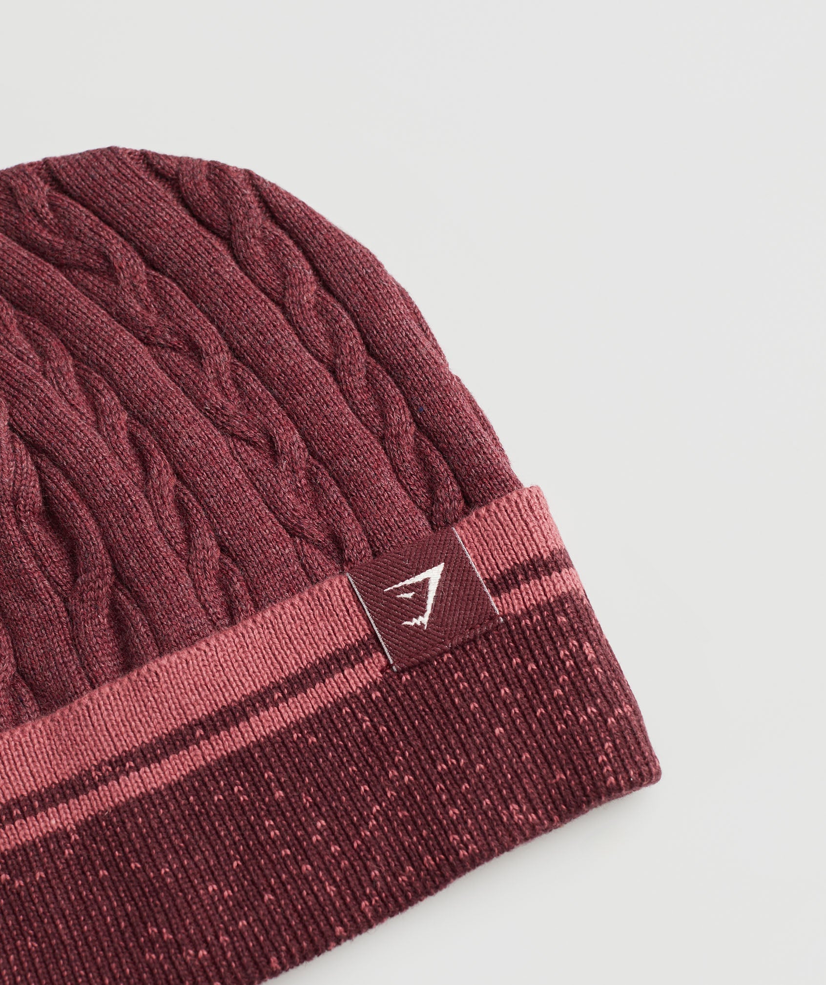 Cable Beanie in Rich Maroon - view 2