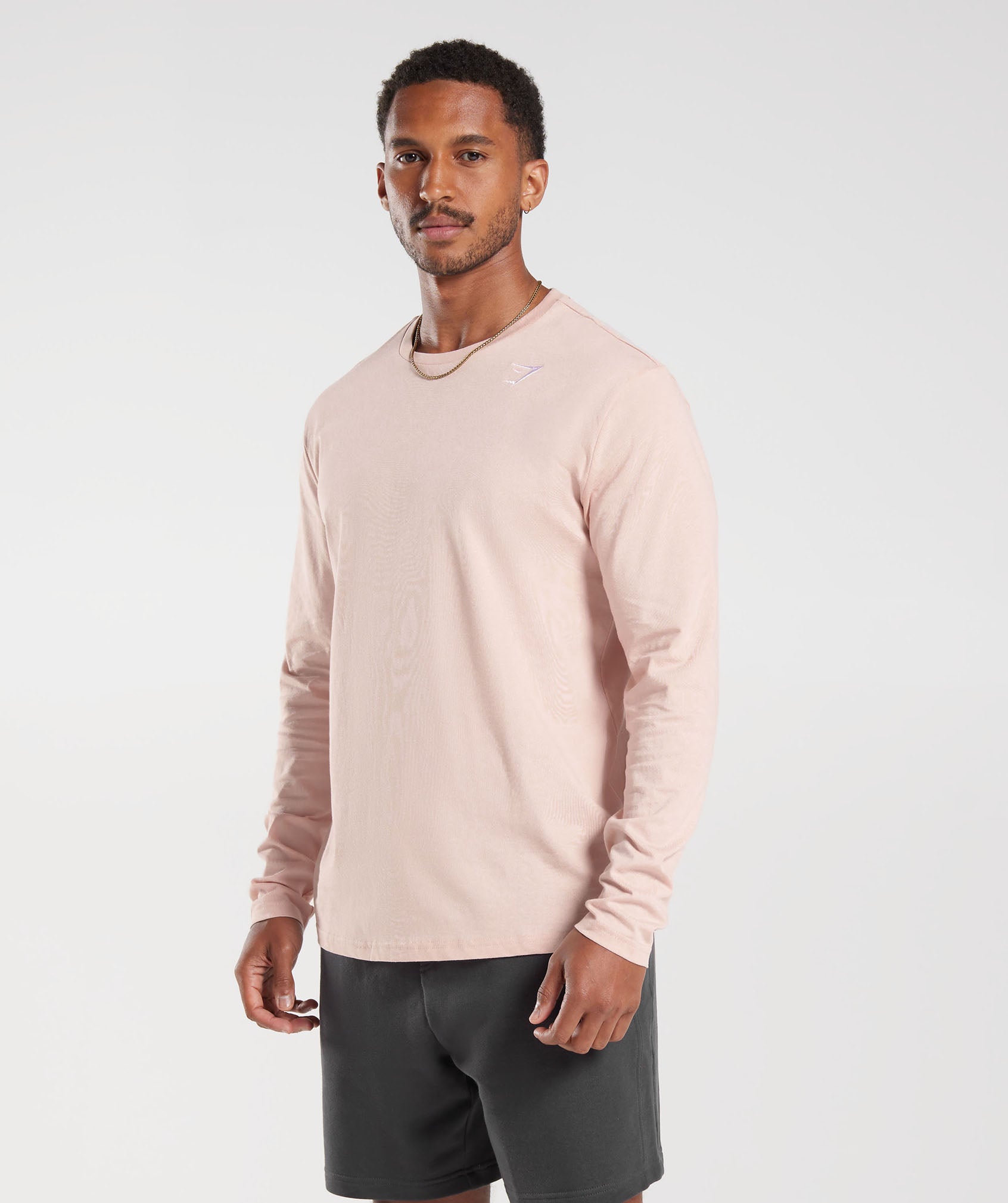 Crest Long Sleeve T-Shirt in Misty Pink