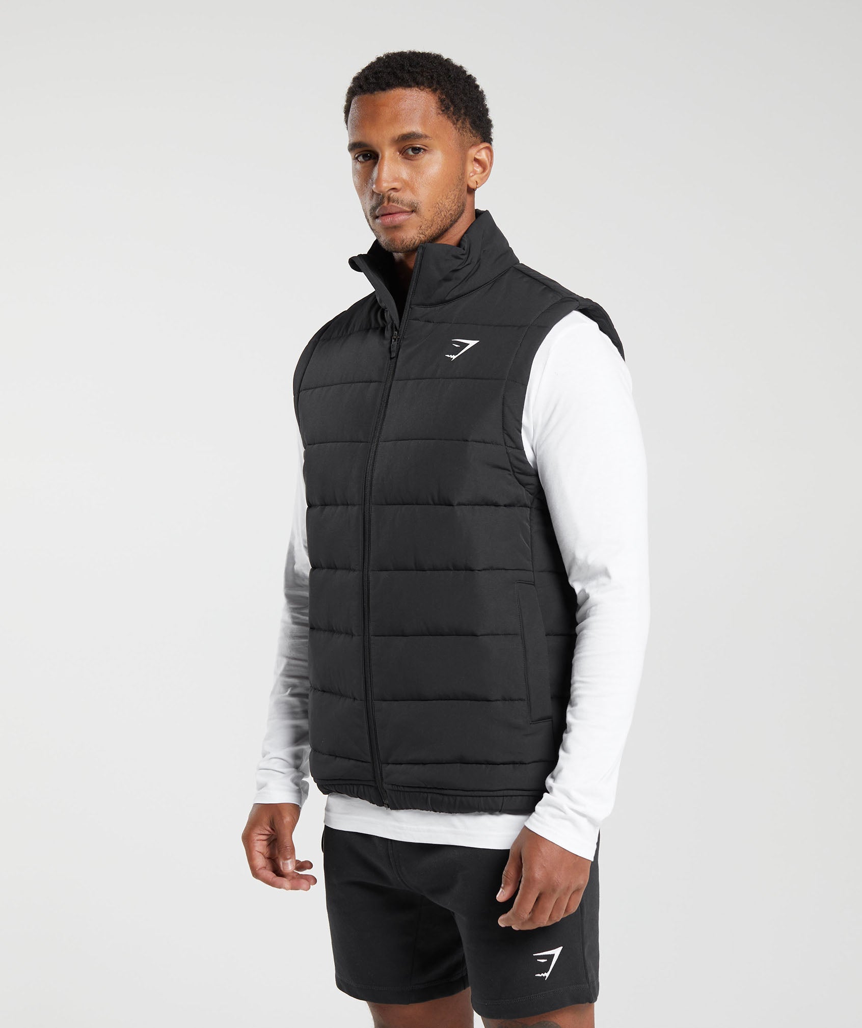 Crest Padded Vest in Black