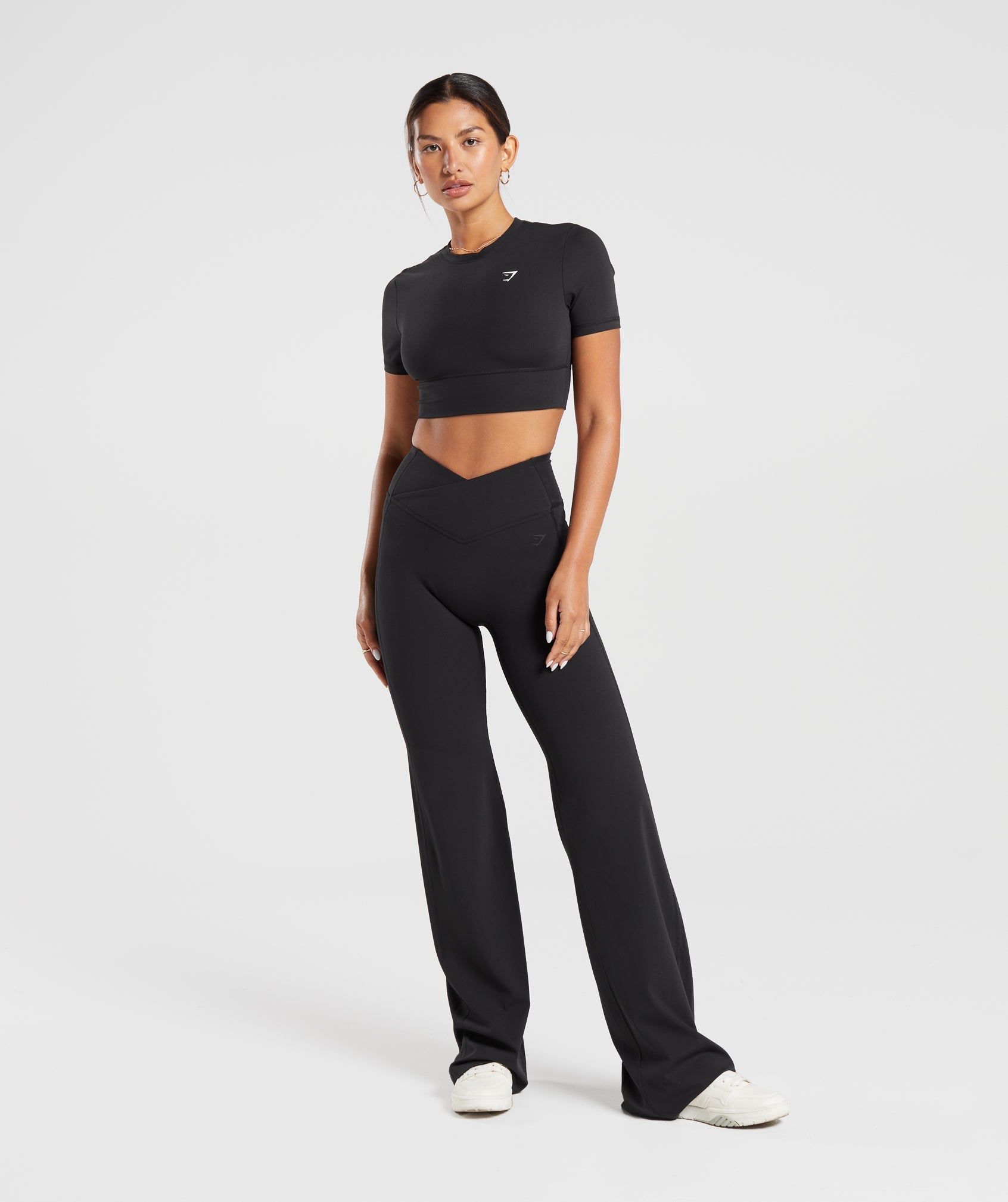 Crossover Crop Top in Black - view 4