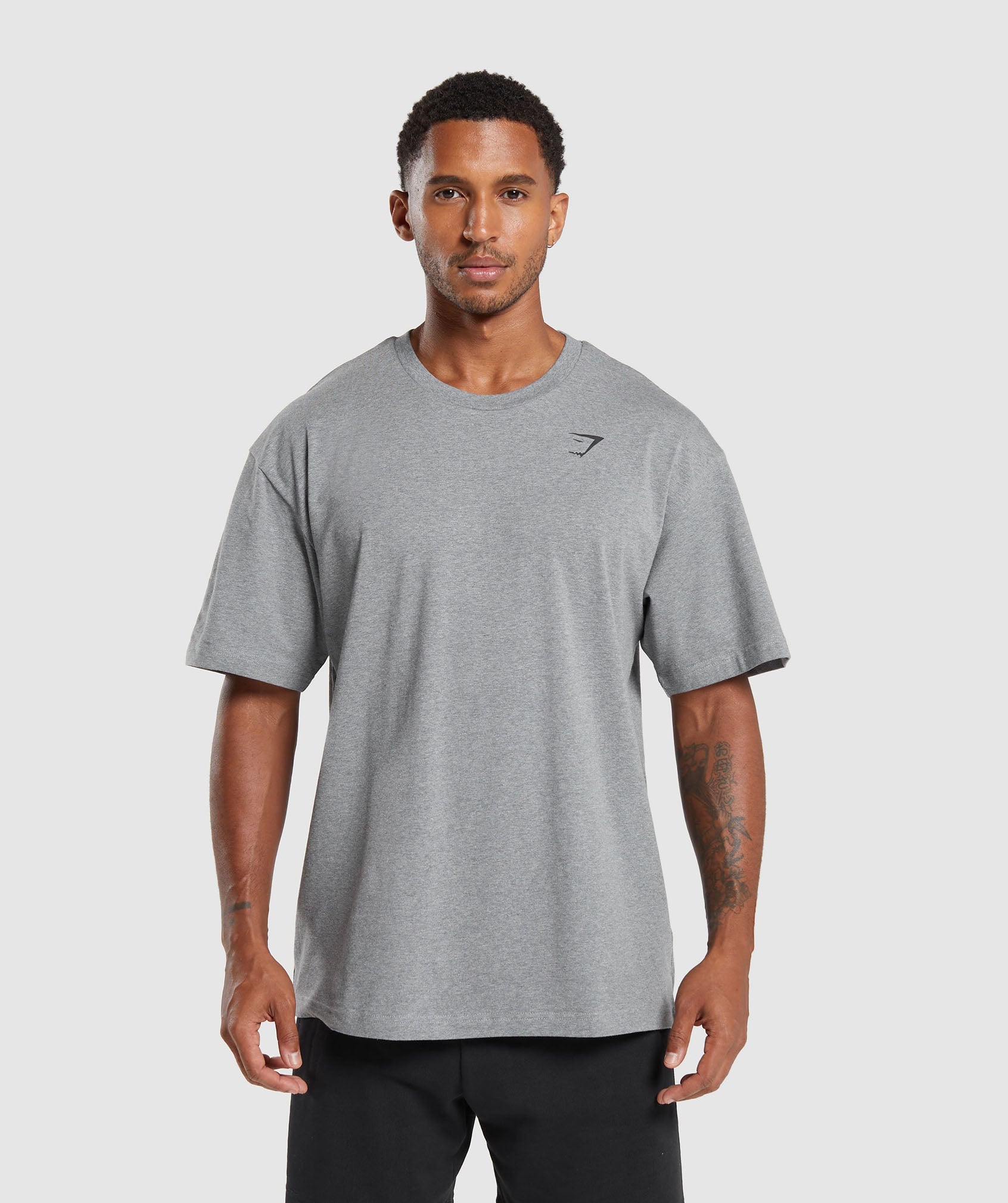Essential Oversized T-Shirt in Charcoal Grey Marl - view 1