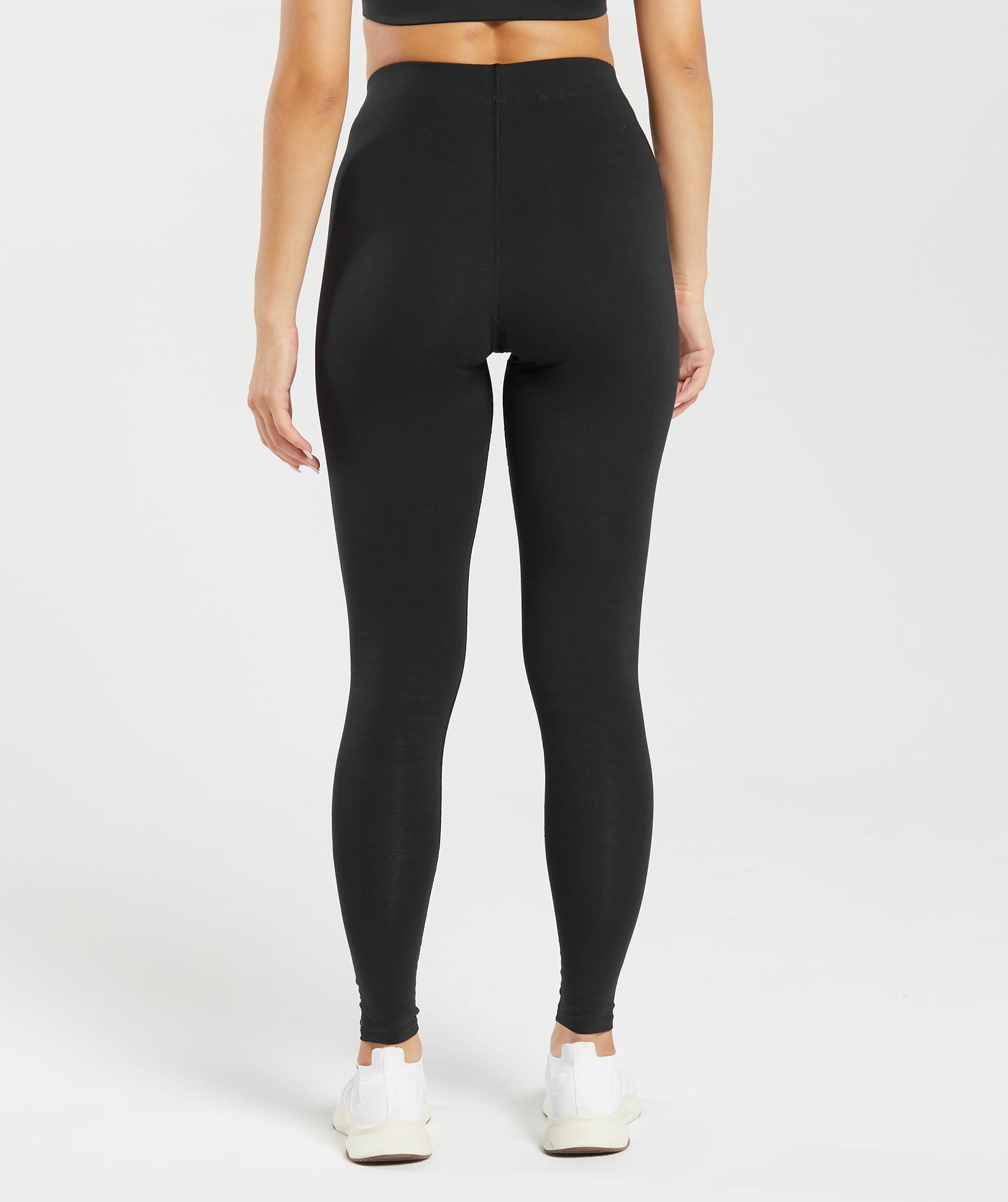 Cotton Graphic Tape Leggings in Black - view 3