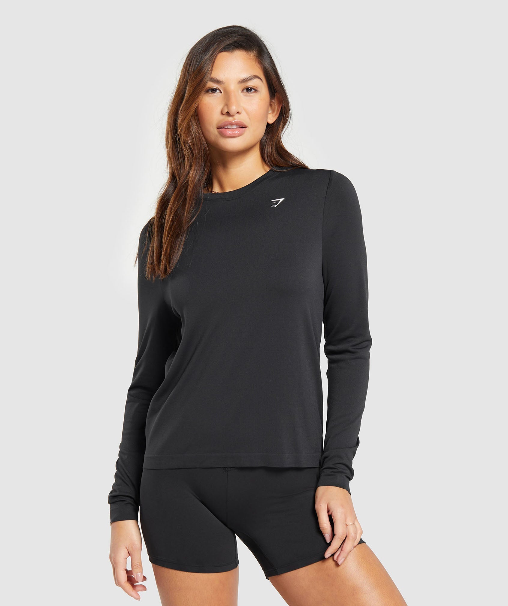 Everyday Seamless Long Sleeve Top in Black - view 1