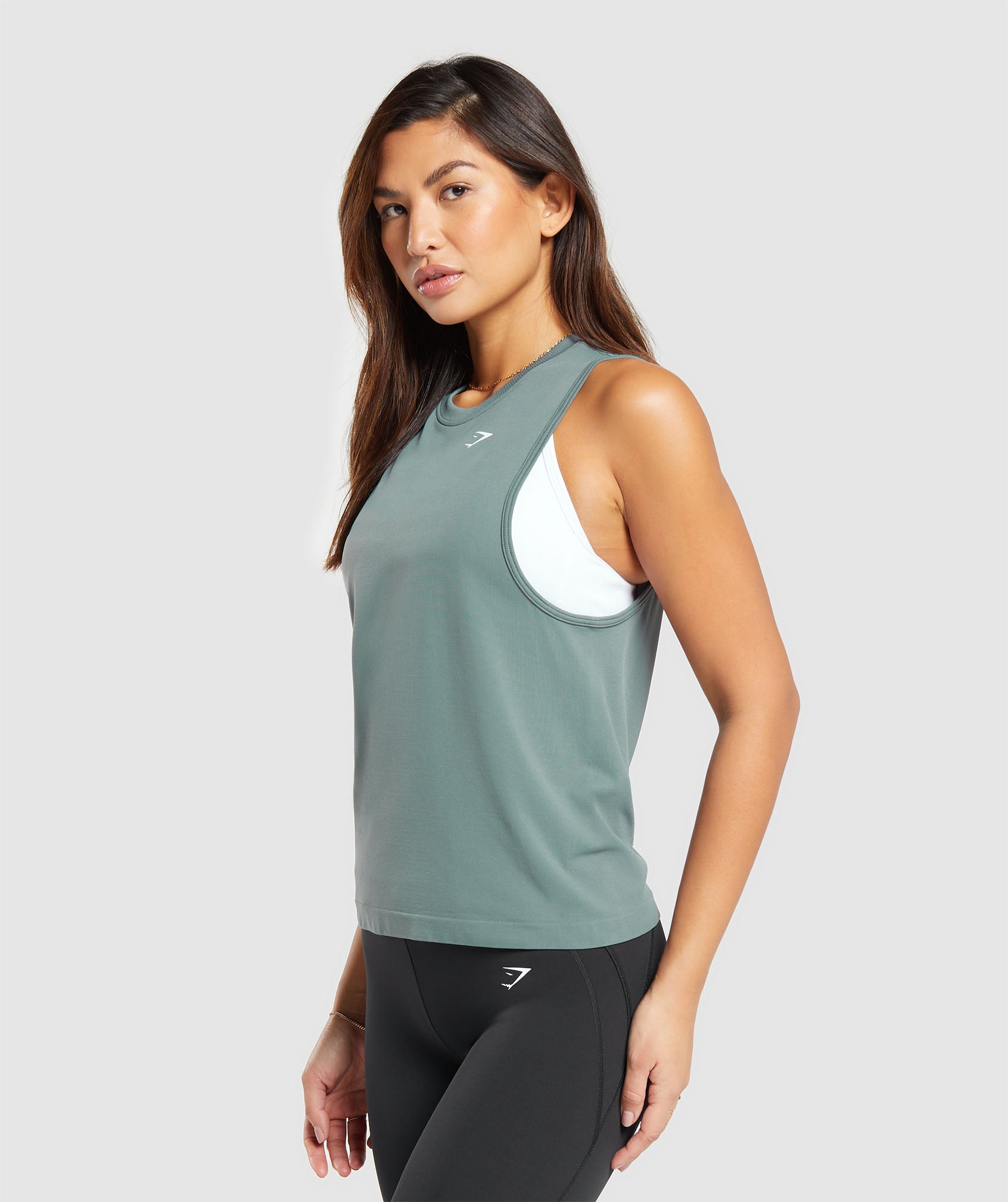 Everyday Seamless Tank in Cargo Teal - view 3