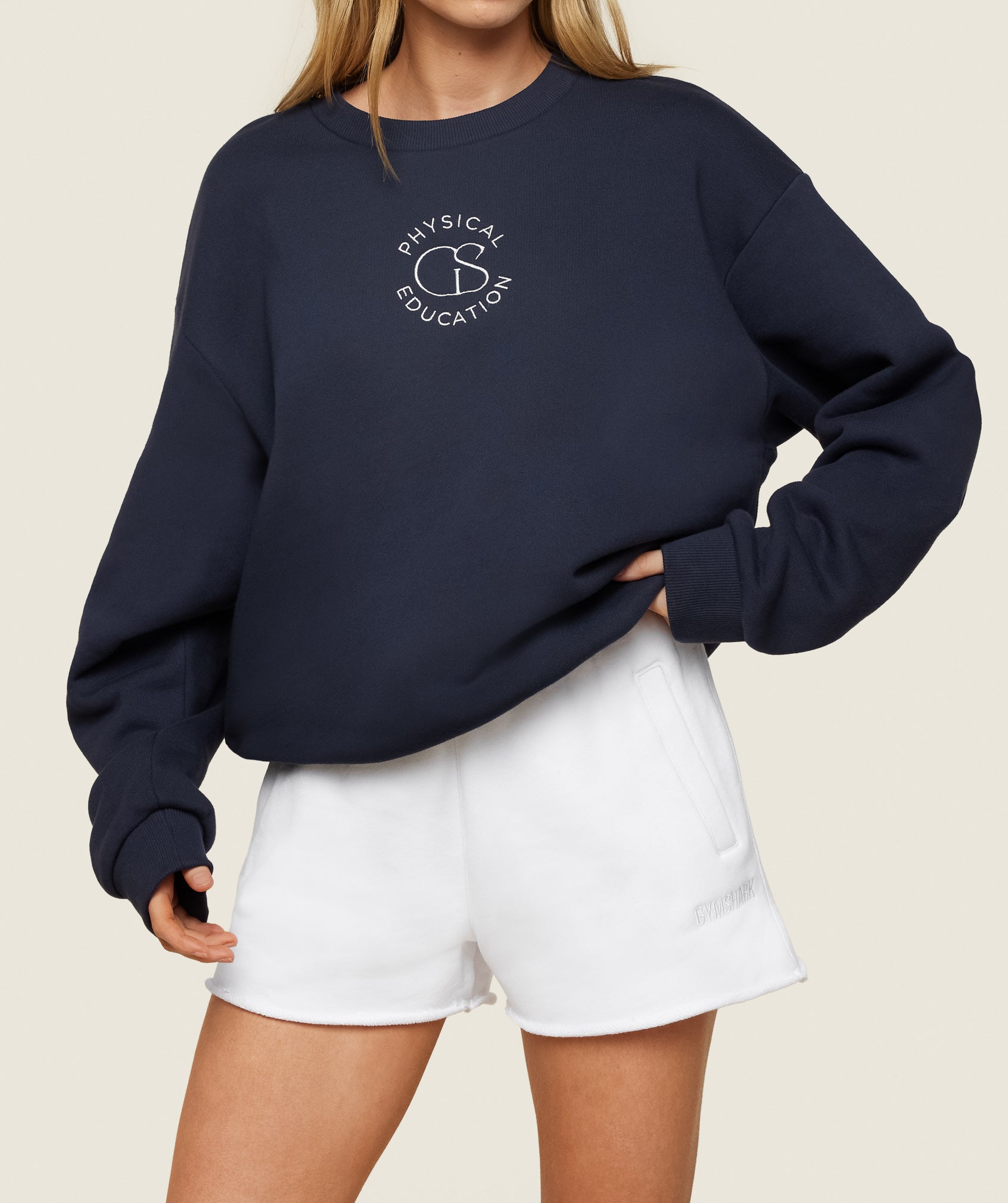 Phys Ed Logo Sweatshirt in Heavy Blue - view 4