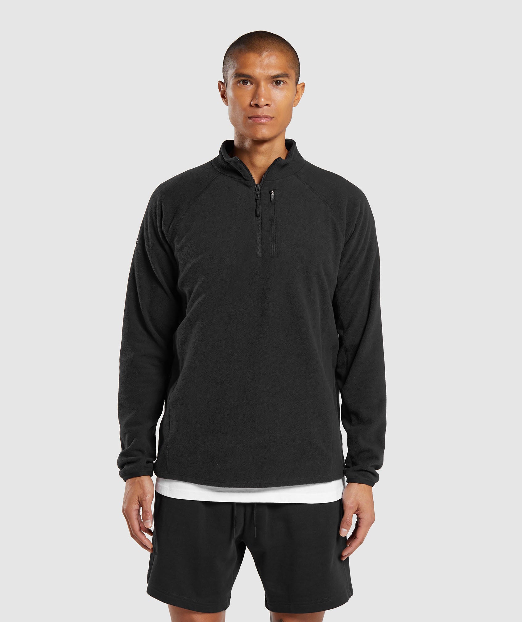 Fleece 1/4 Zip in Black - view 1