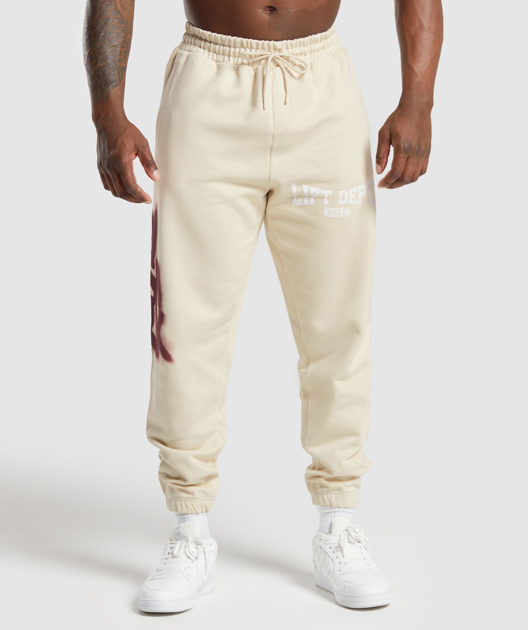 Lifting Department Graffiti Joggers in Ecru White