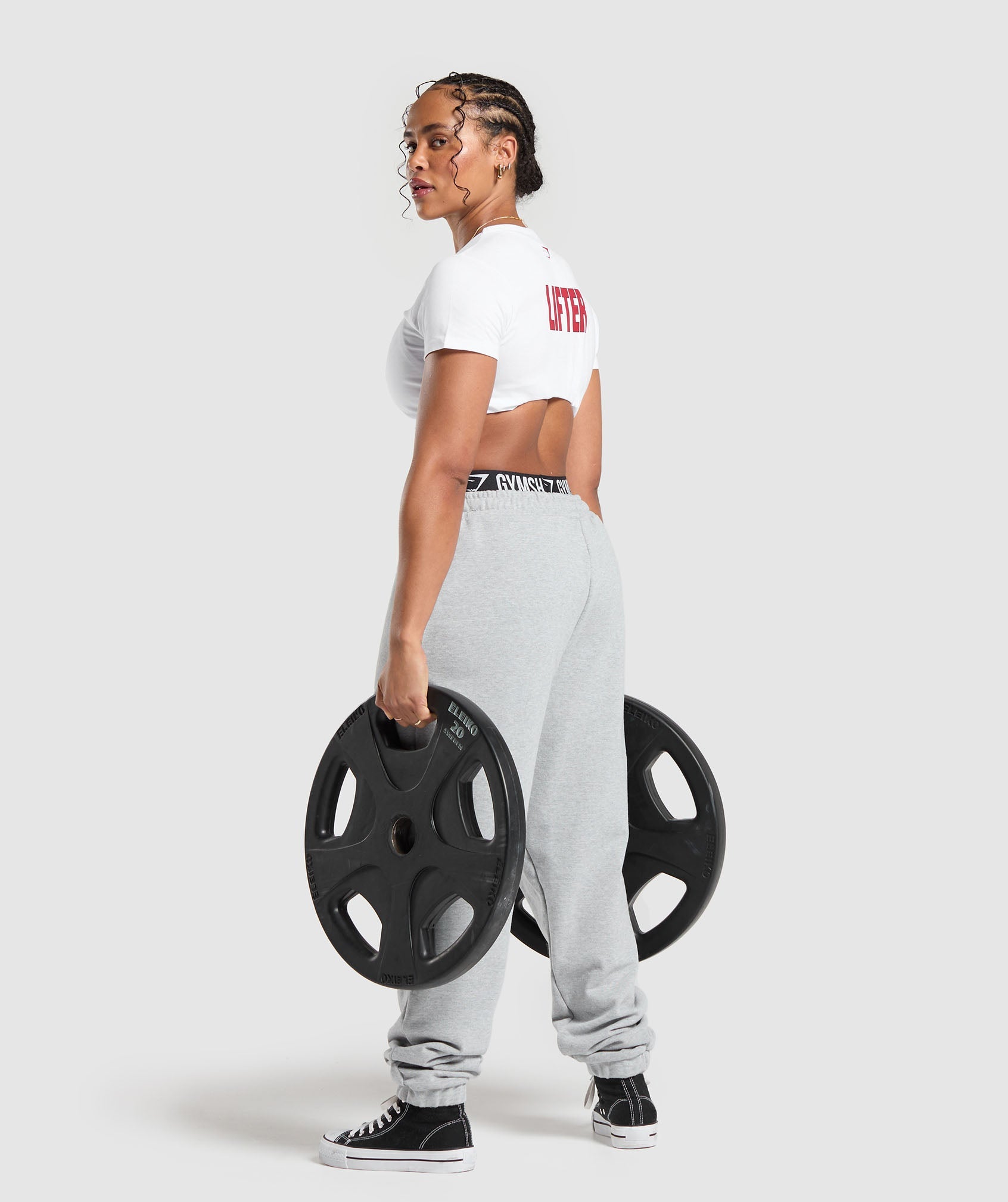 Strong Lifter Baby Tee in White - view 4