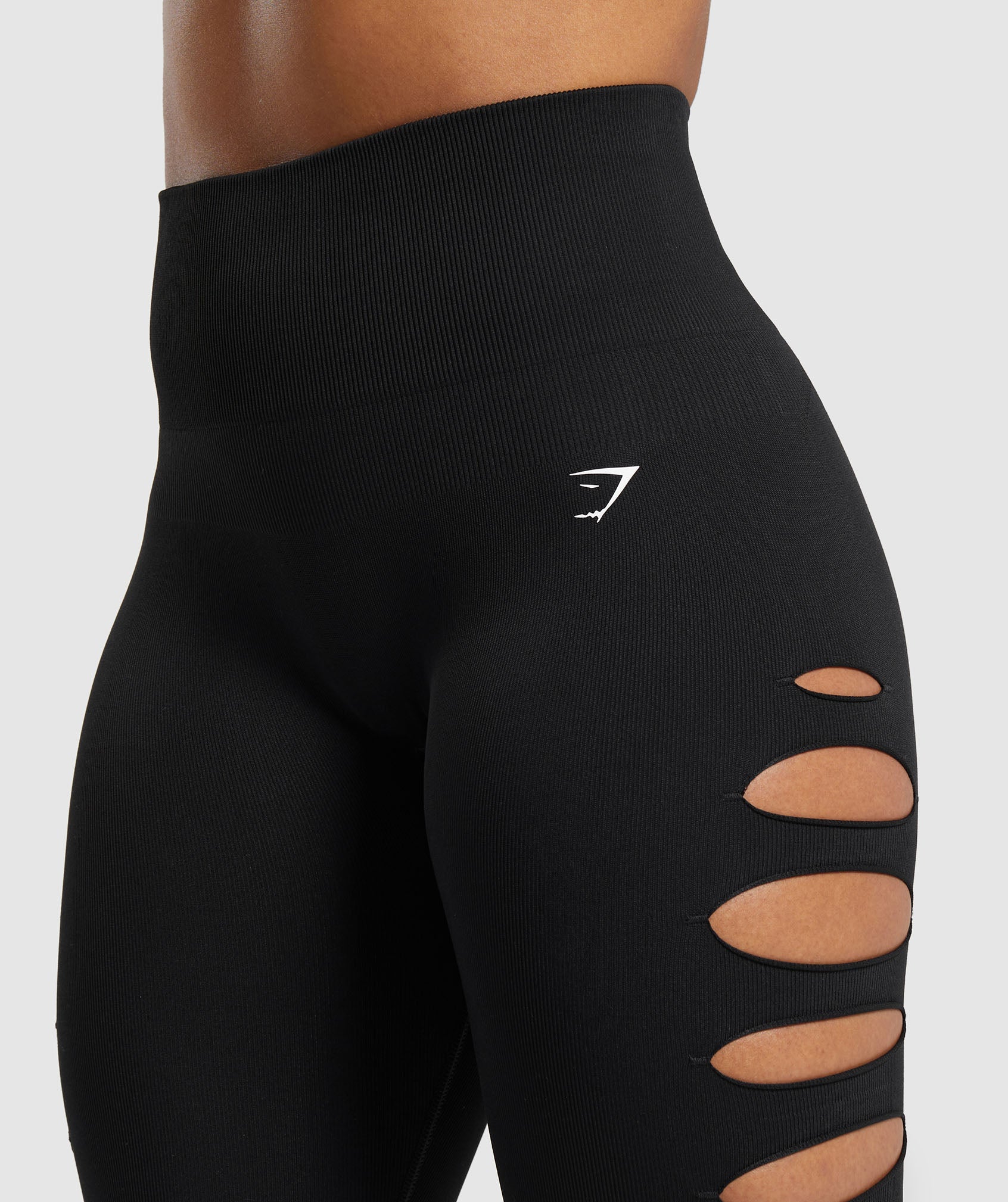 Gains Seamless Ripped Leggings in Black - view 5