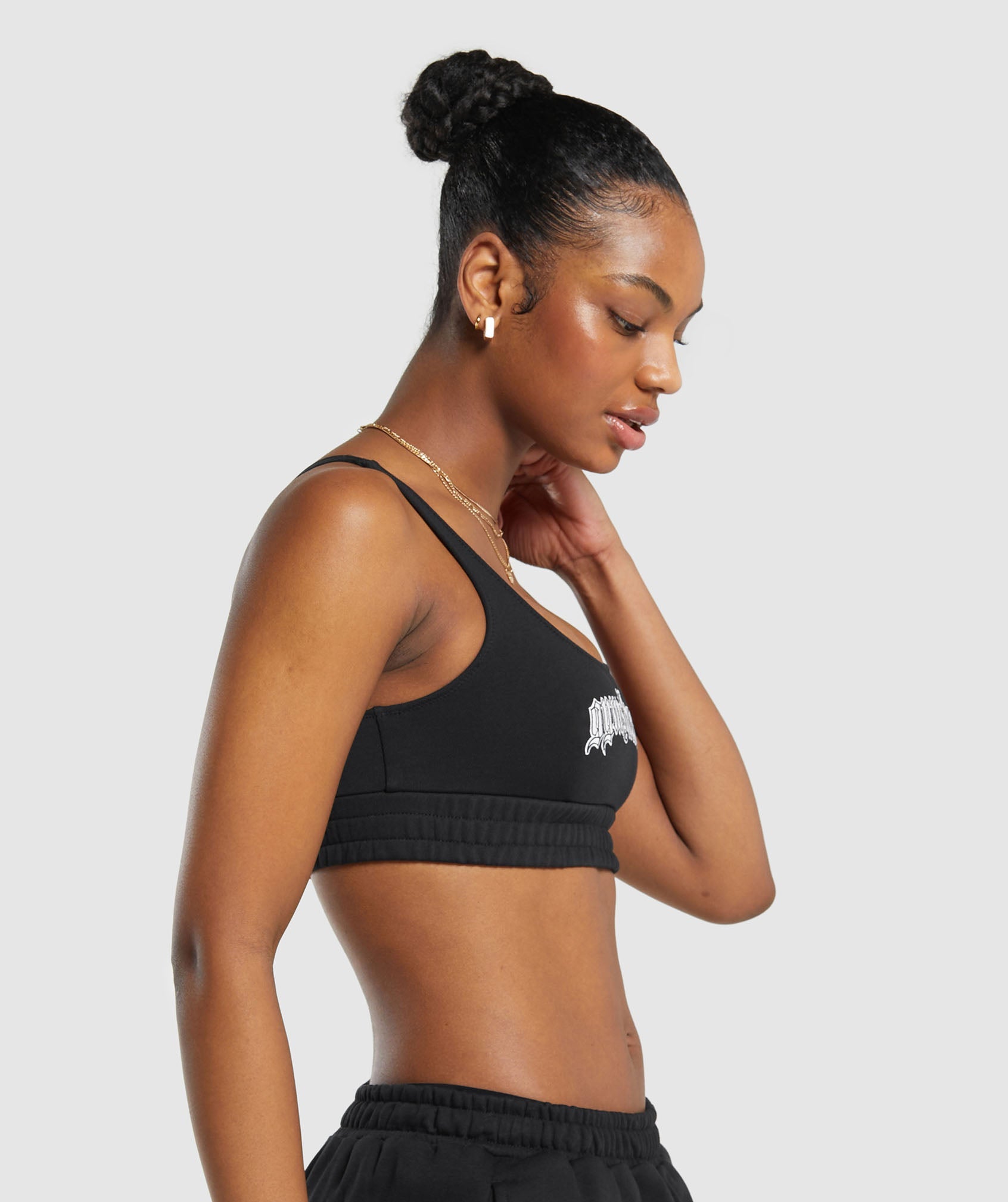 Heavy Flex Sweatshirt Bralette in Black - view 3