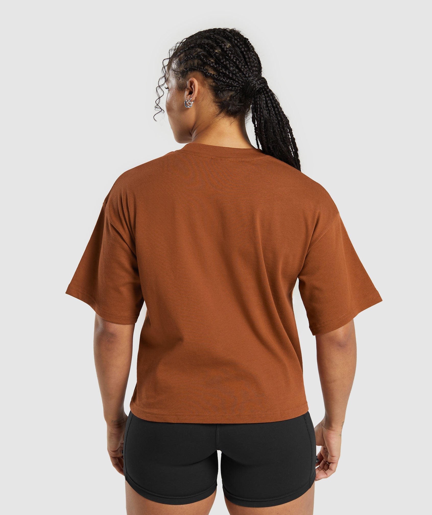 Heavyweight Cotton T-Shirt in Copper Brown - view 2