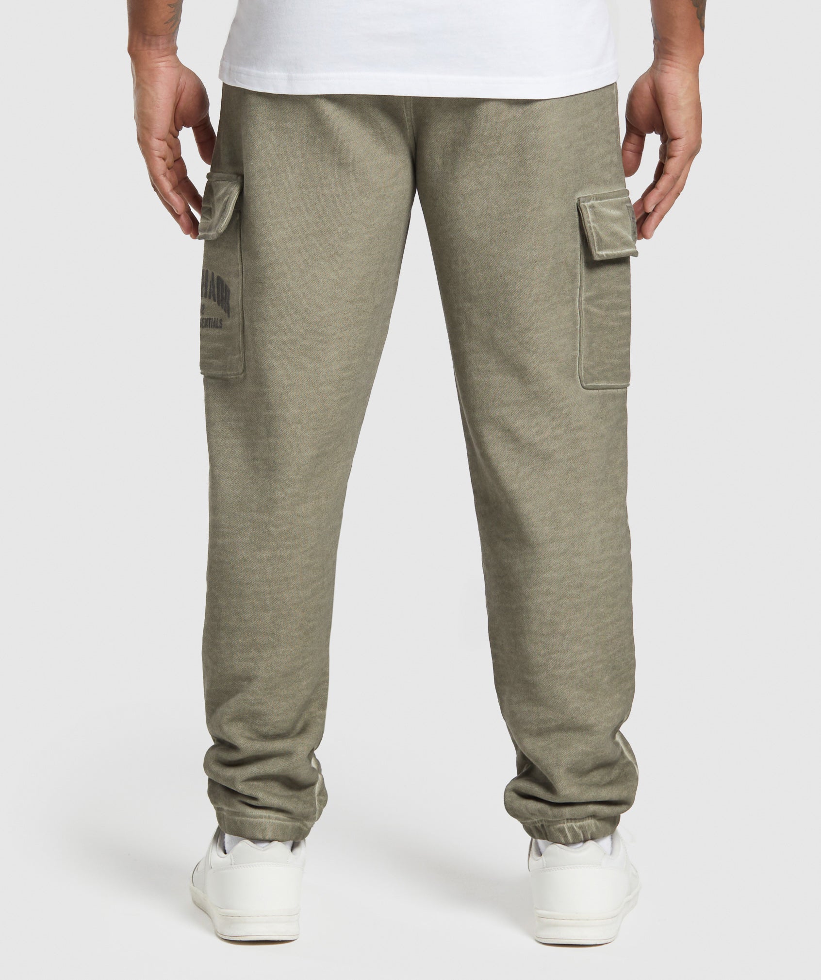 Heavyweight Washed Cargo Joggers in Utility Green - view 2