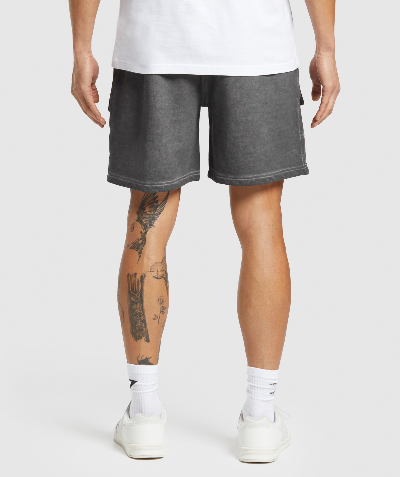 Heavyweight Washed Cargo Shorts in Black - view 2