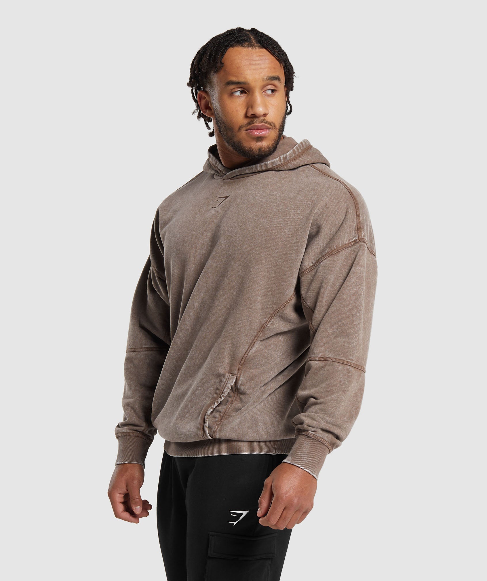 Heritage Washed Hoodie in Penny Brown - view 7