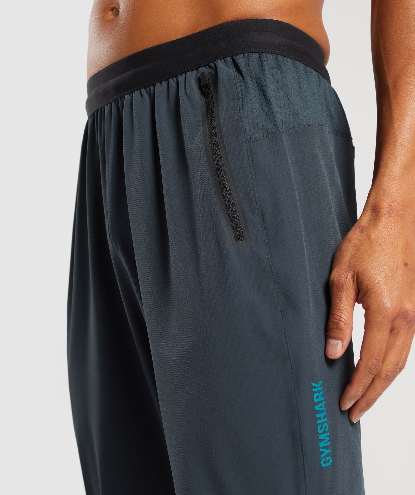 Hybrid Woven Joggers in Darkest Teal - view 6