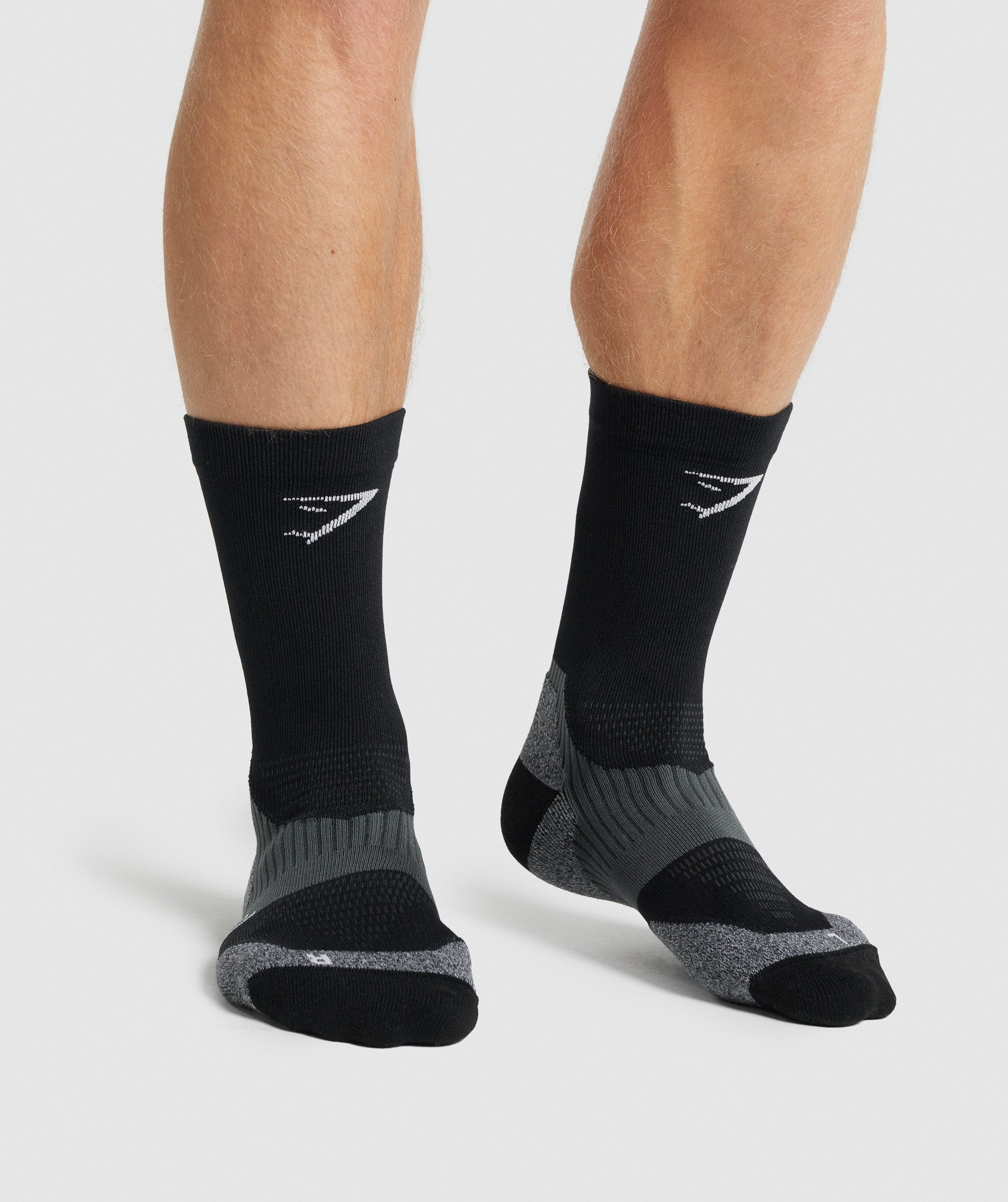 Lightweight Running Crew Socks in Black - view 2