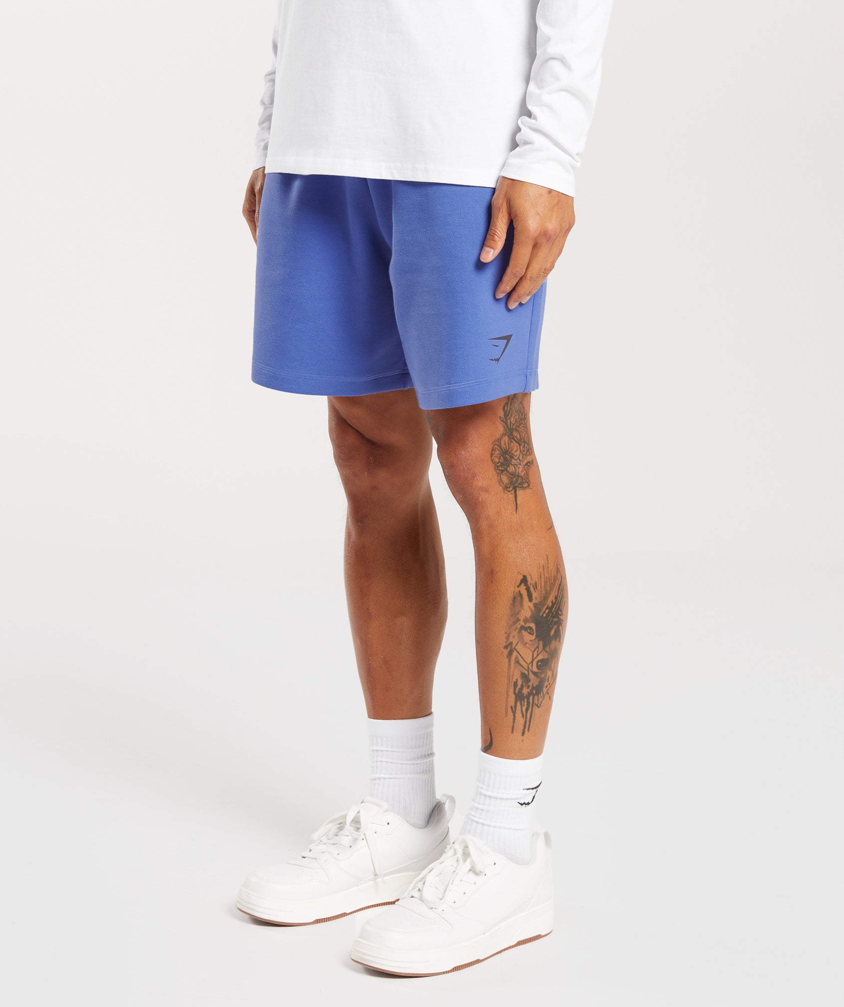 Knit Shorts in Court Blue - view 3