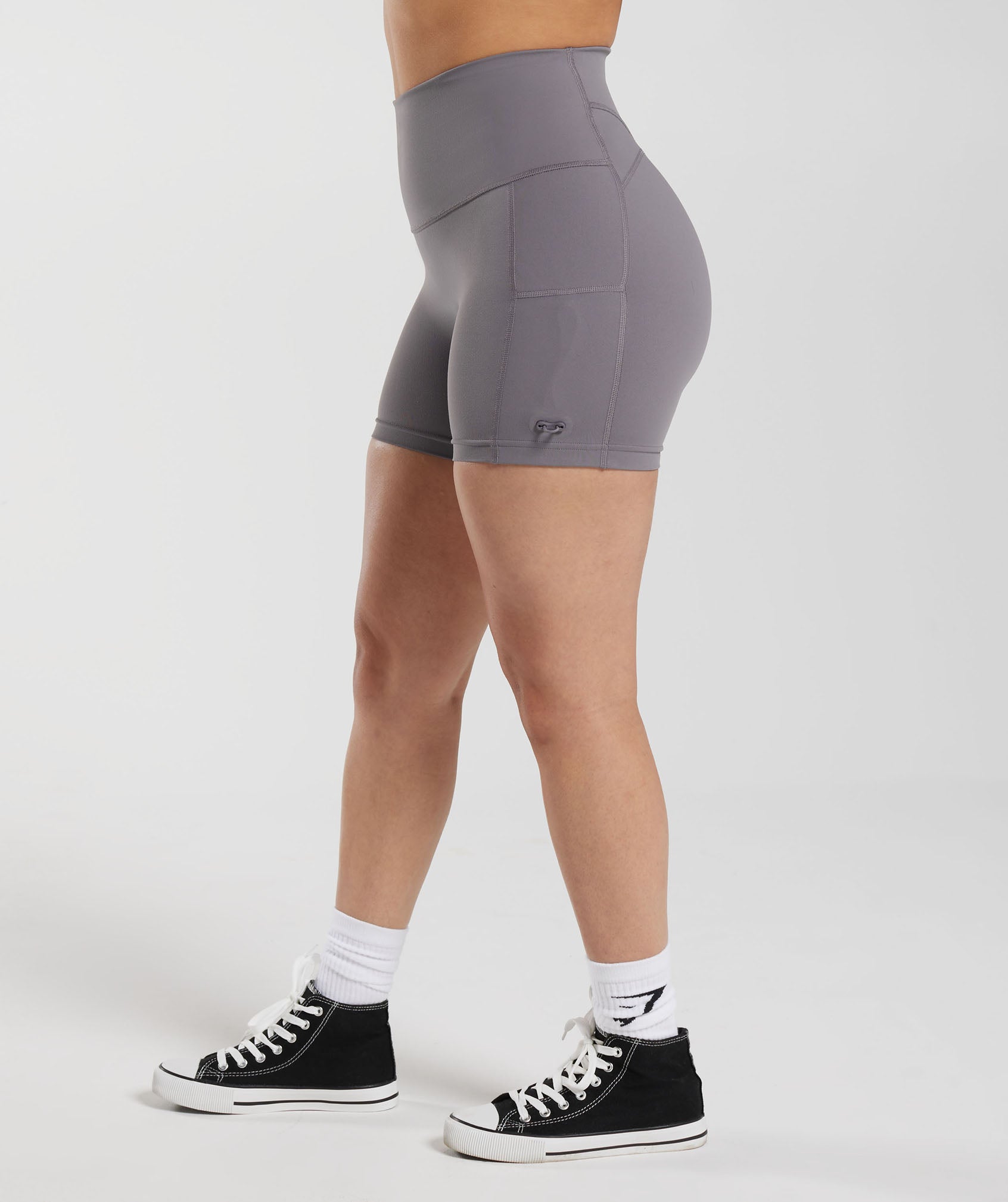 Legacy Ruched Tight Shorts in Titanium Grey