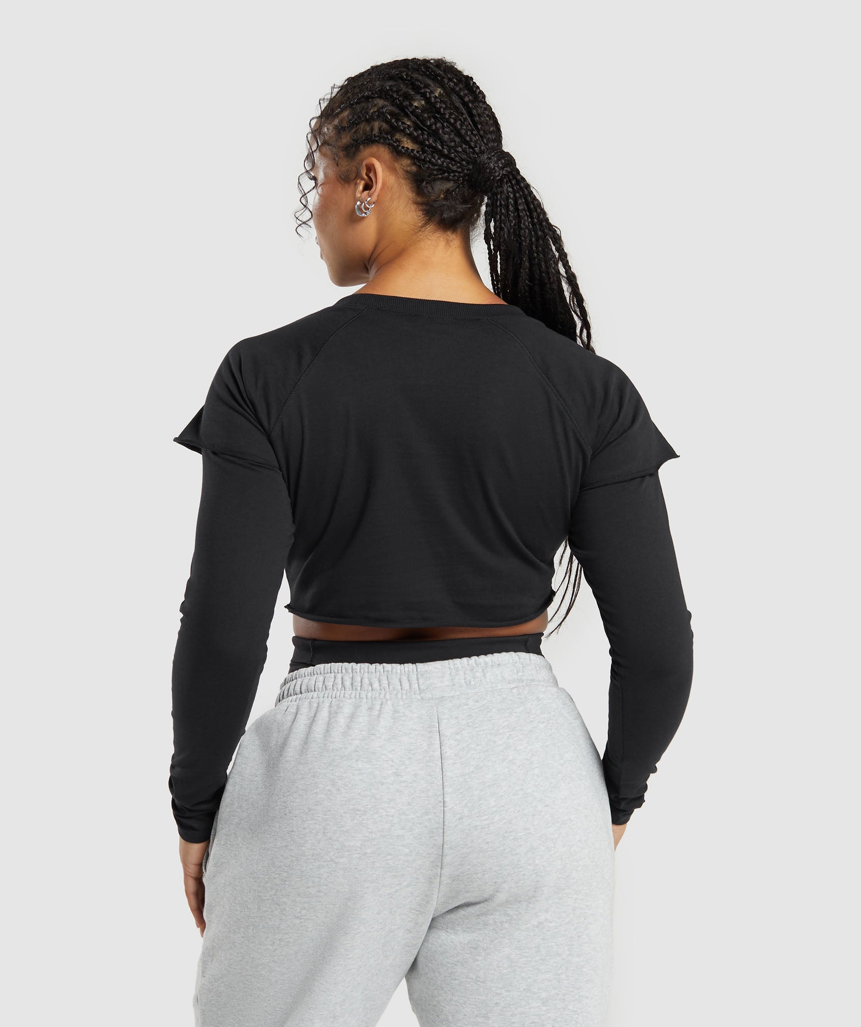 Gymshark Lifting 2 In 1 Long Sleeve Crop Top - Black