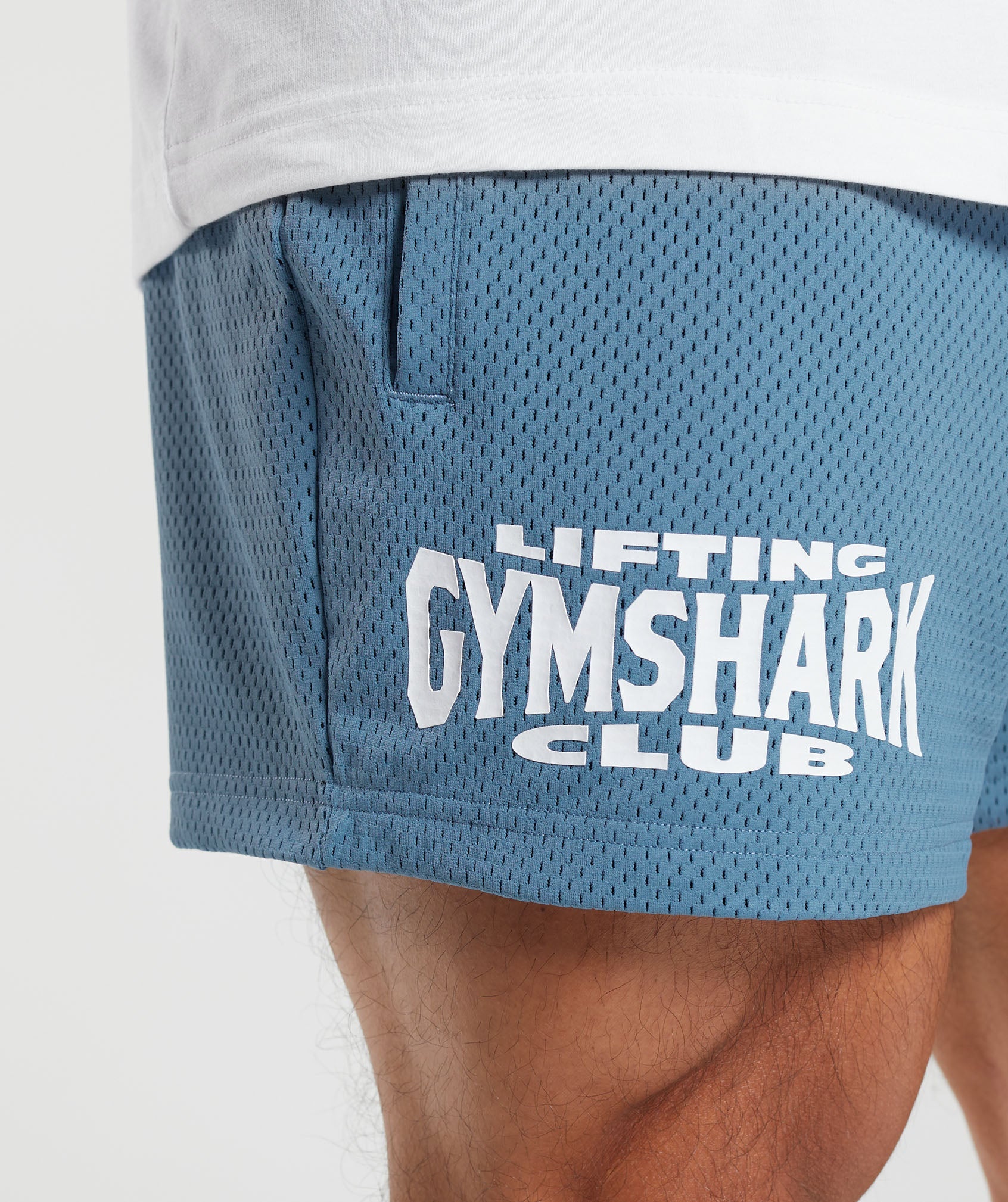 Lifting Club Mesh 5" Shorts in Denim Blue - view 6