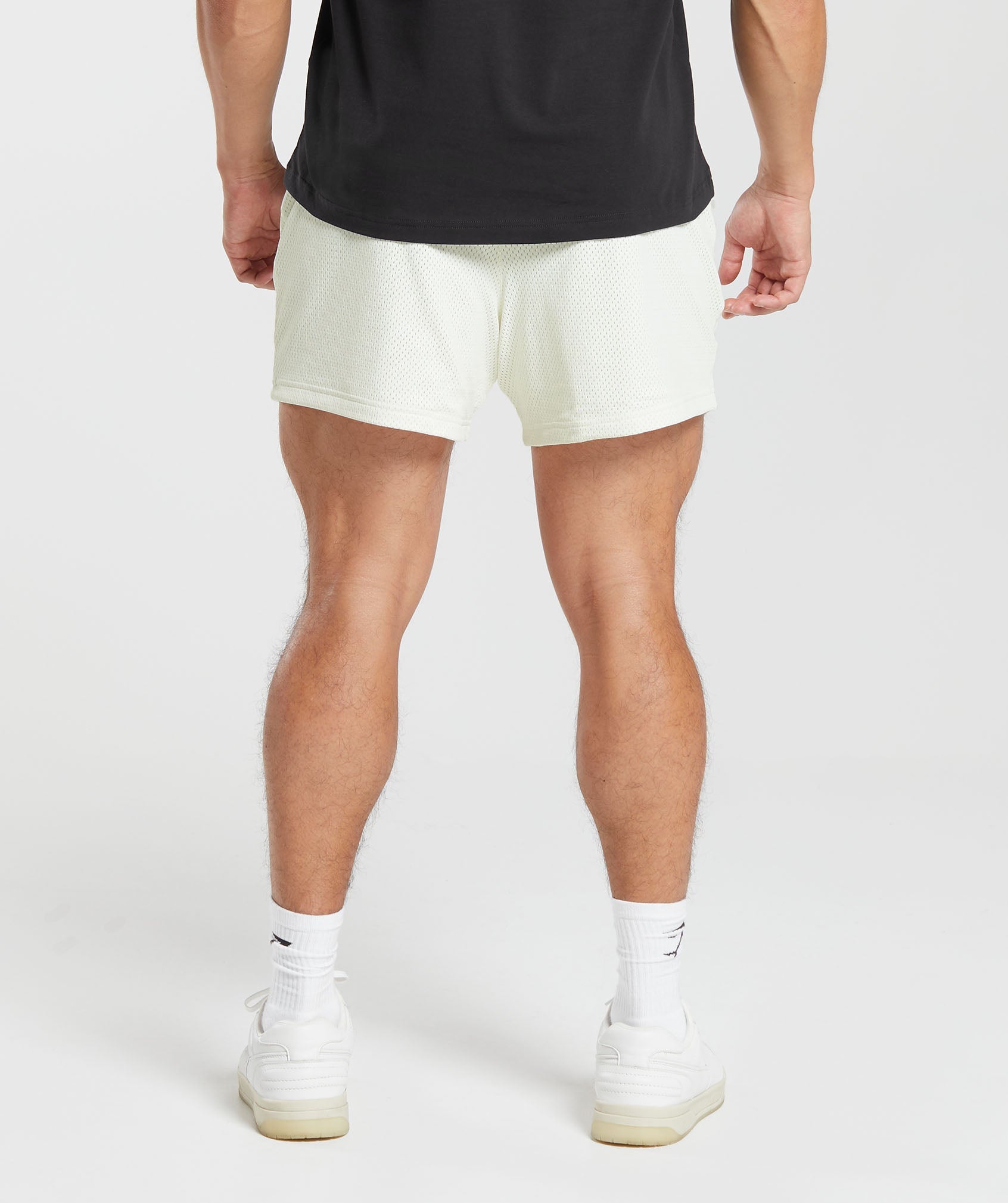 Lifting Club Mesh 5" Shorts in Off White - view 3