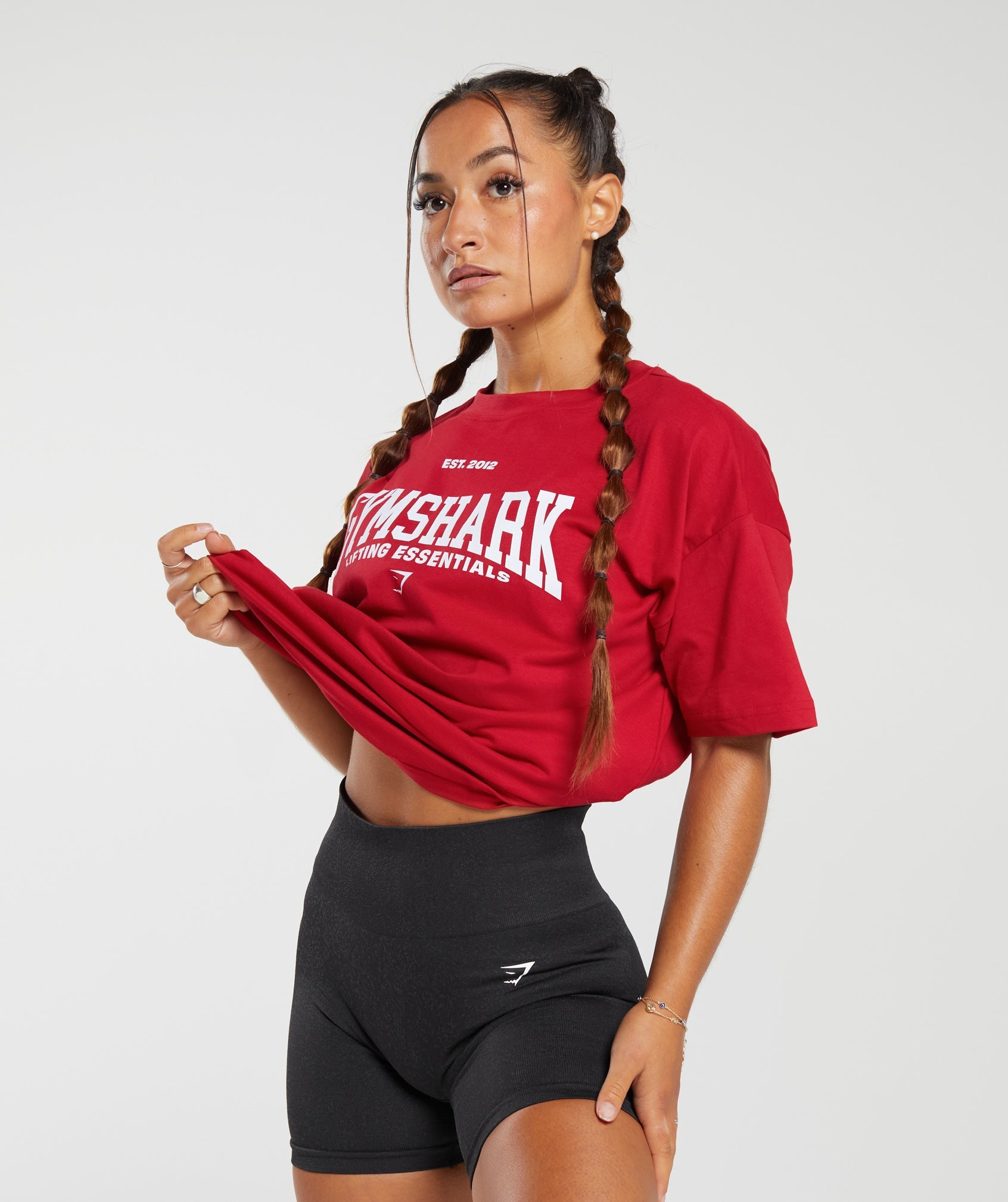 Lifting Essentials Oversized T-Shirt in Carmine Red - view 3