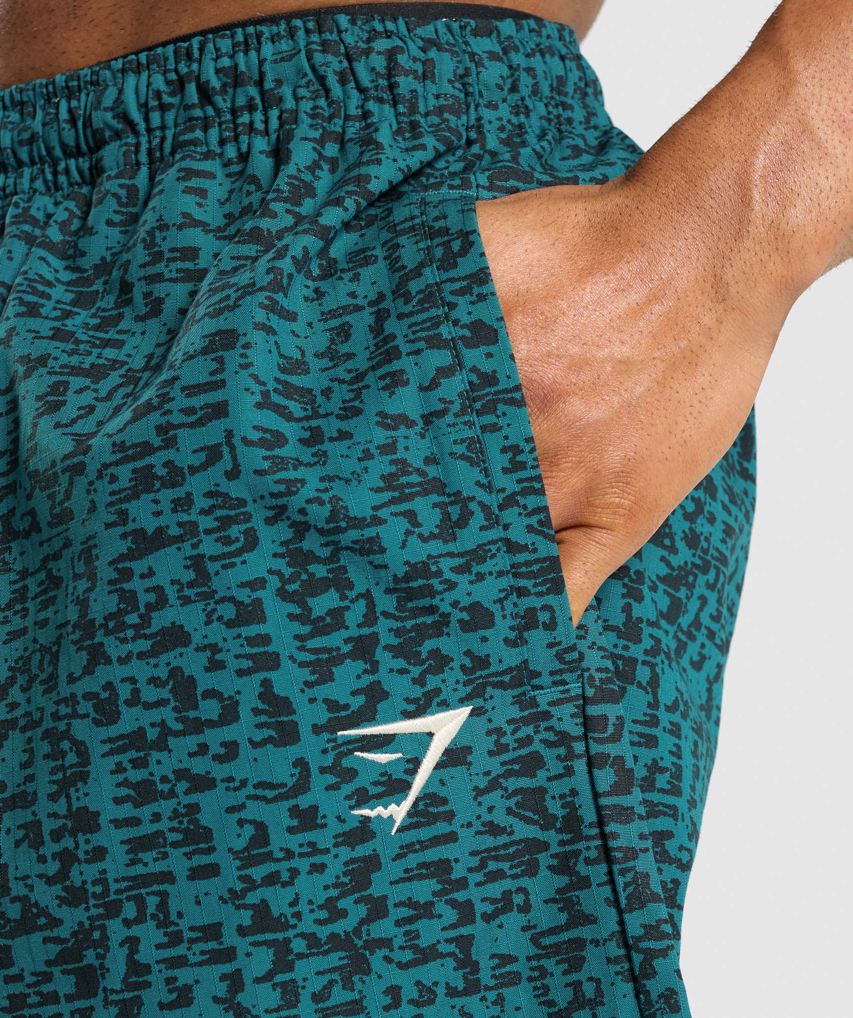 Printed Pumper Pants in Ocean Teal - view 7