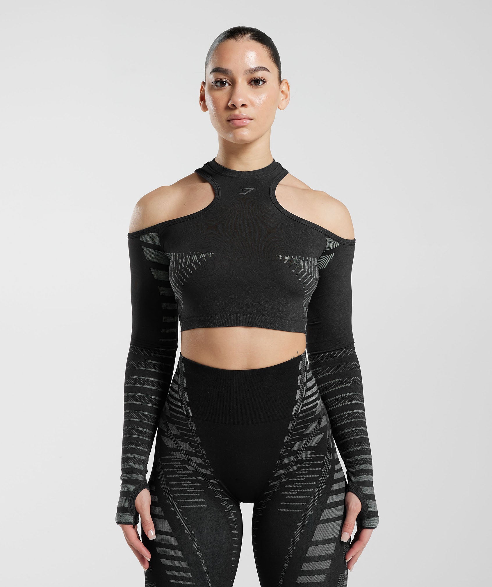 Apex Limit Crop Top in Black/Light Grey - view 1