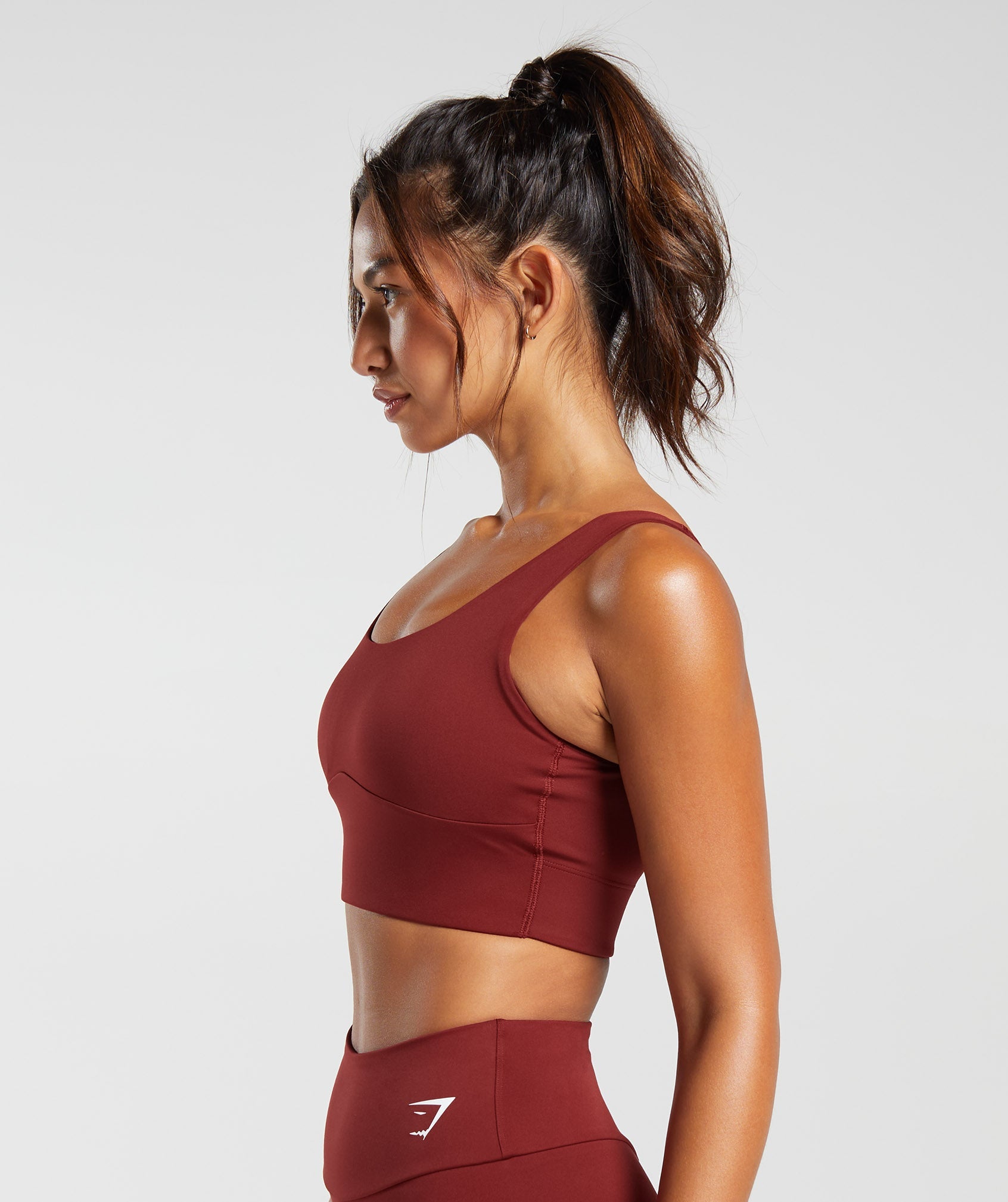 Longline Sports Bra in Spiced Red - view 3