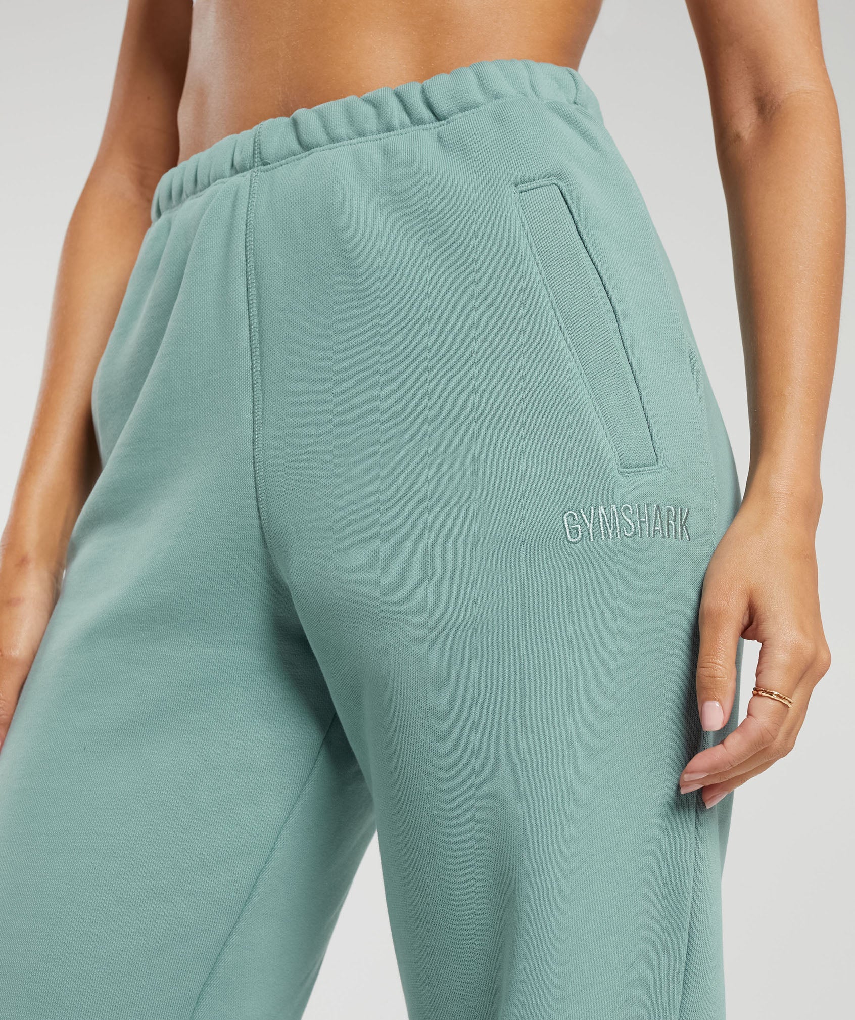 Heavyweight Loopback Sweat Joggers in Duck Egg Blue - view 5