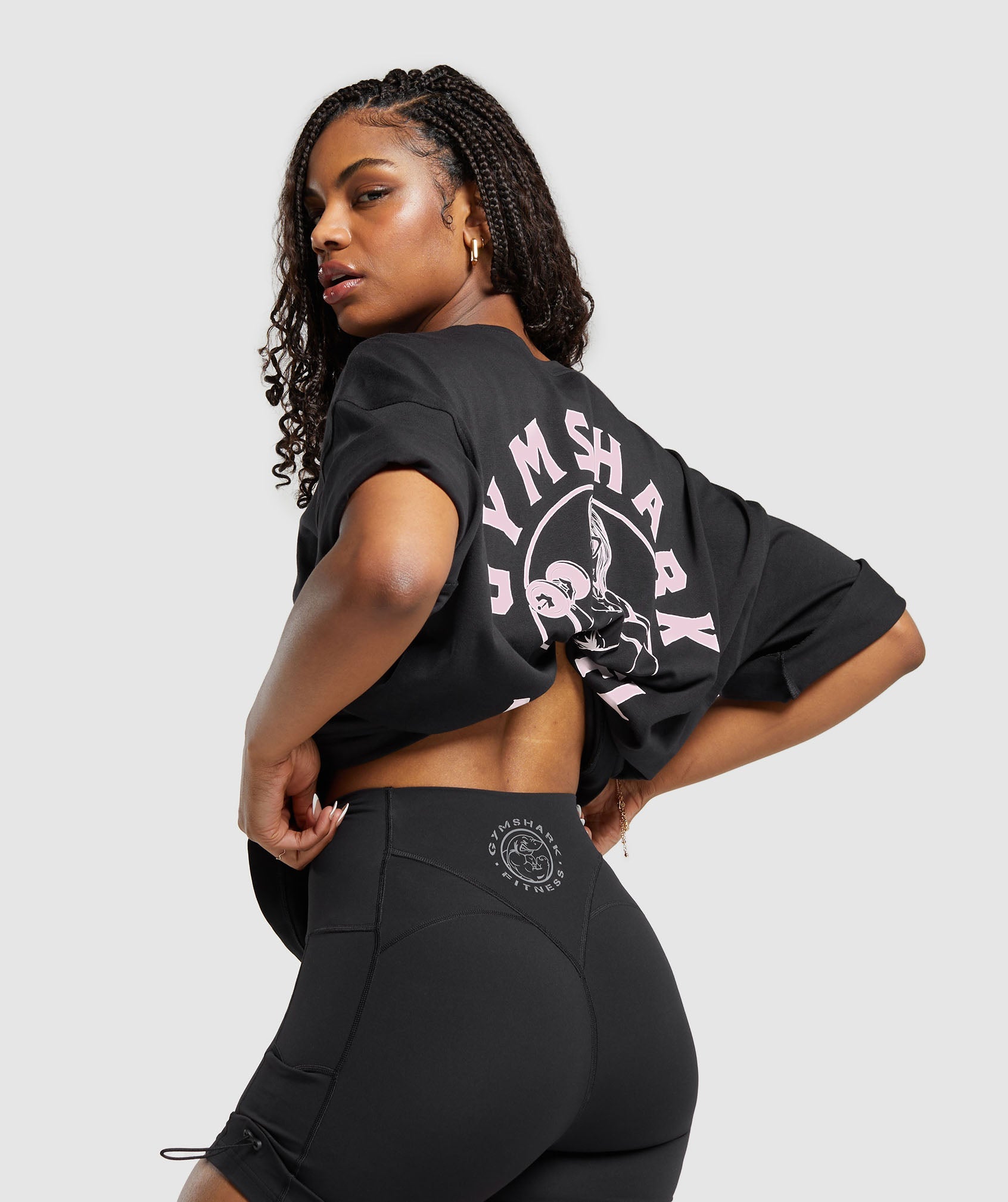 Miami Graphic T-Shirt in Black/Dolly Pink - view 3