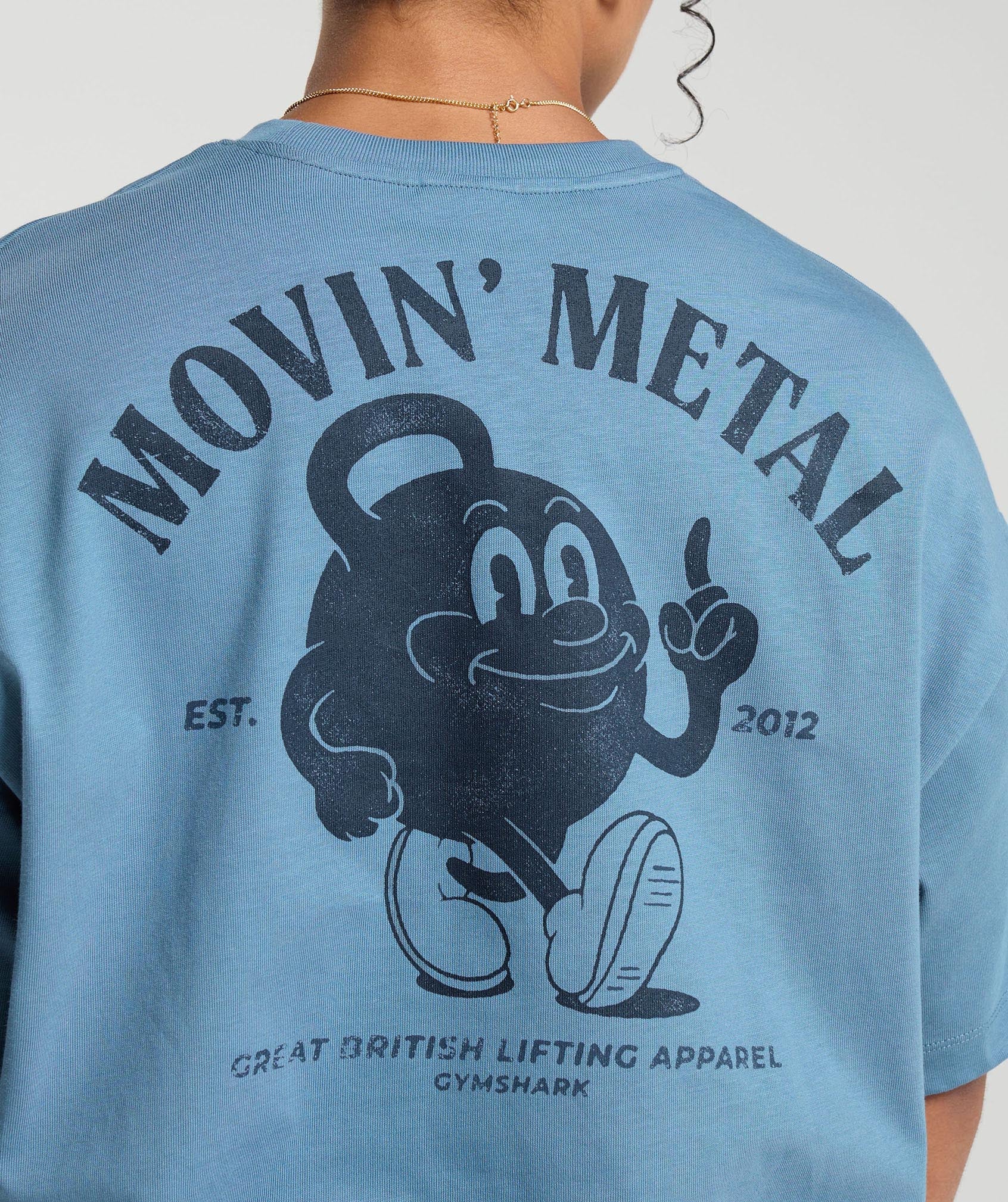 Movin' Metal T-Shirt in Faded Blue - view 5