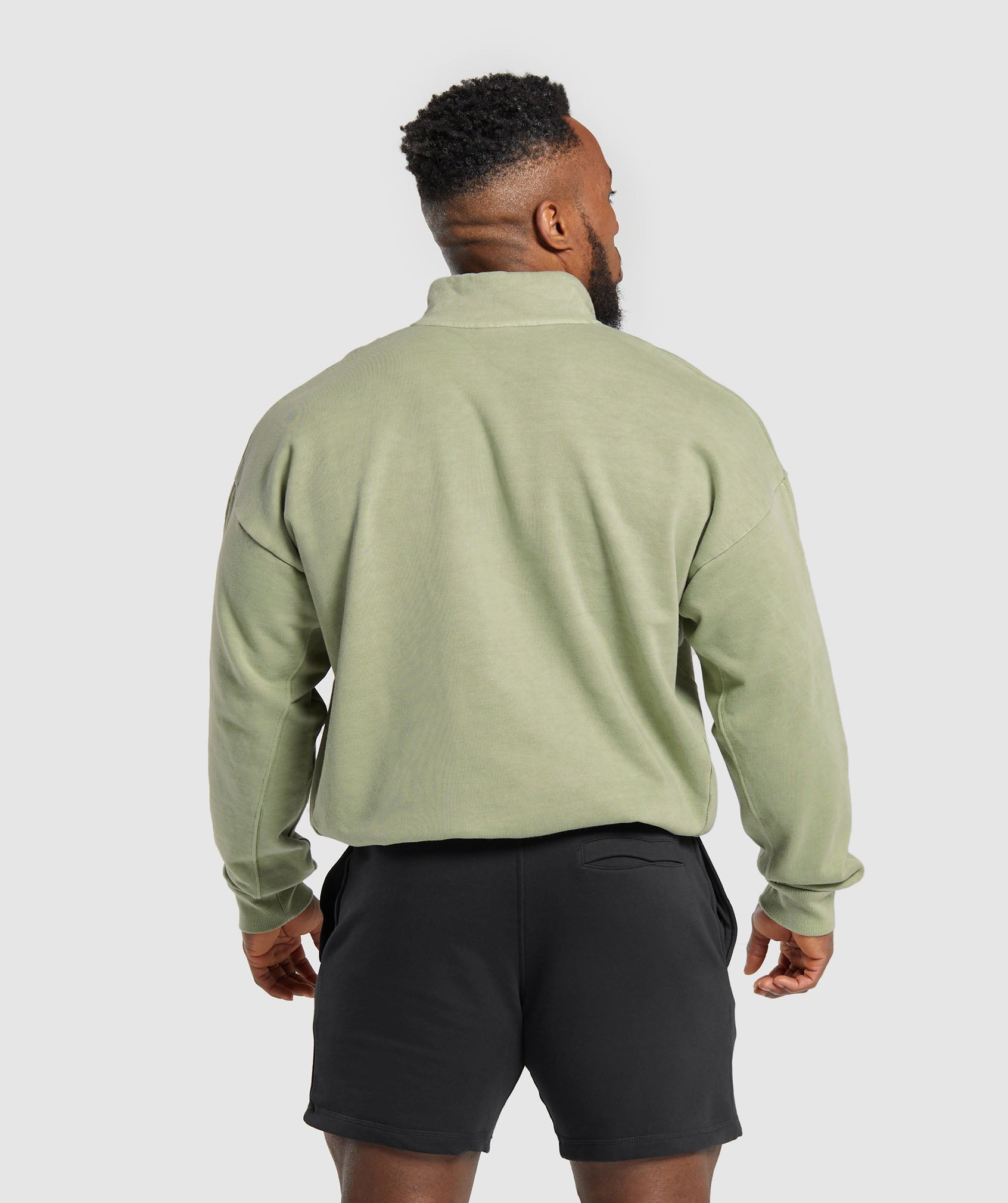 Premium Legacy 1/4 Zip in Natural Sage Green - view 2