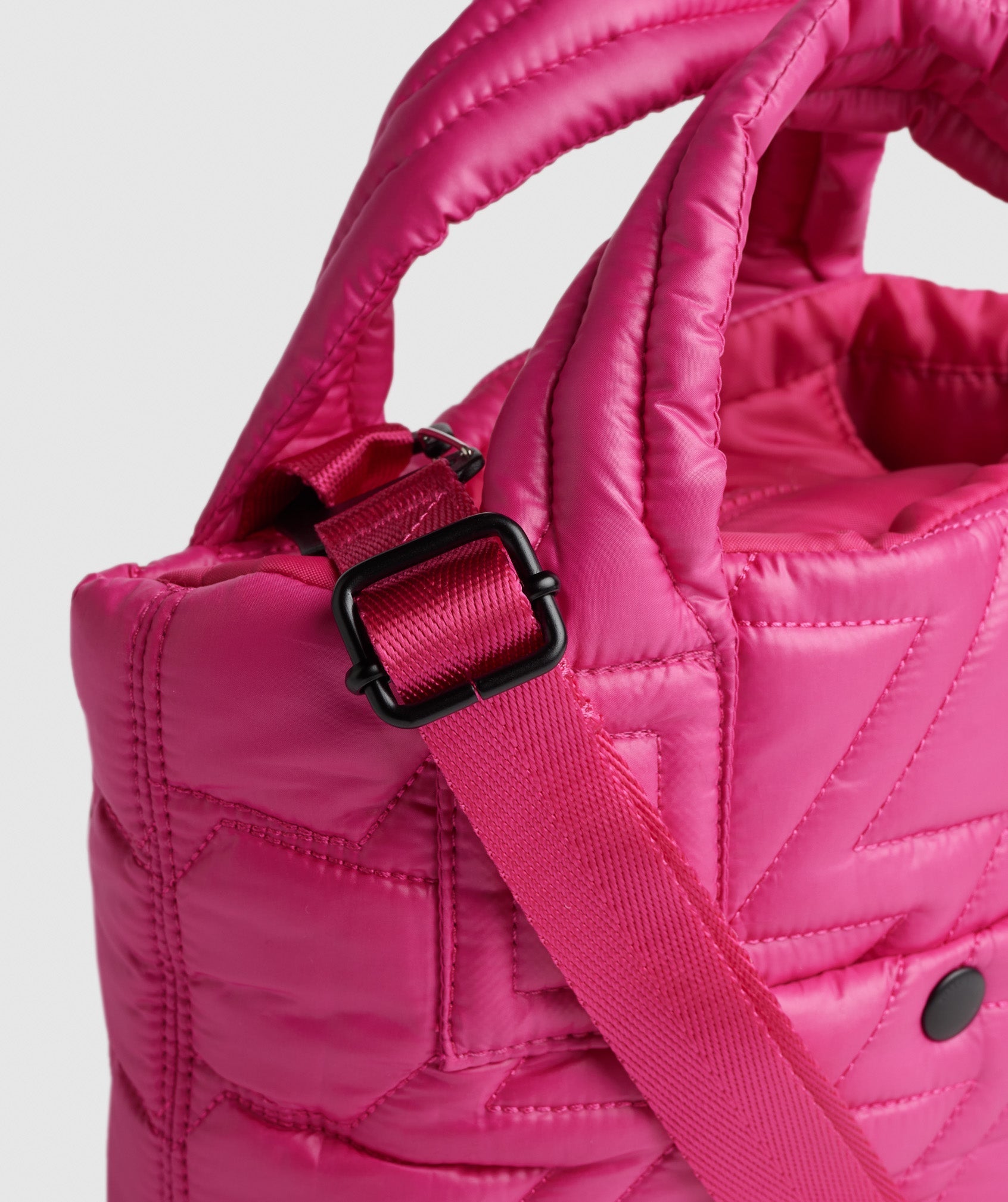 Quilted Mini Tote in Bold Magenta - view 4