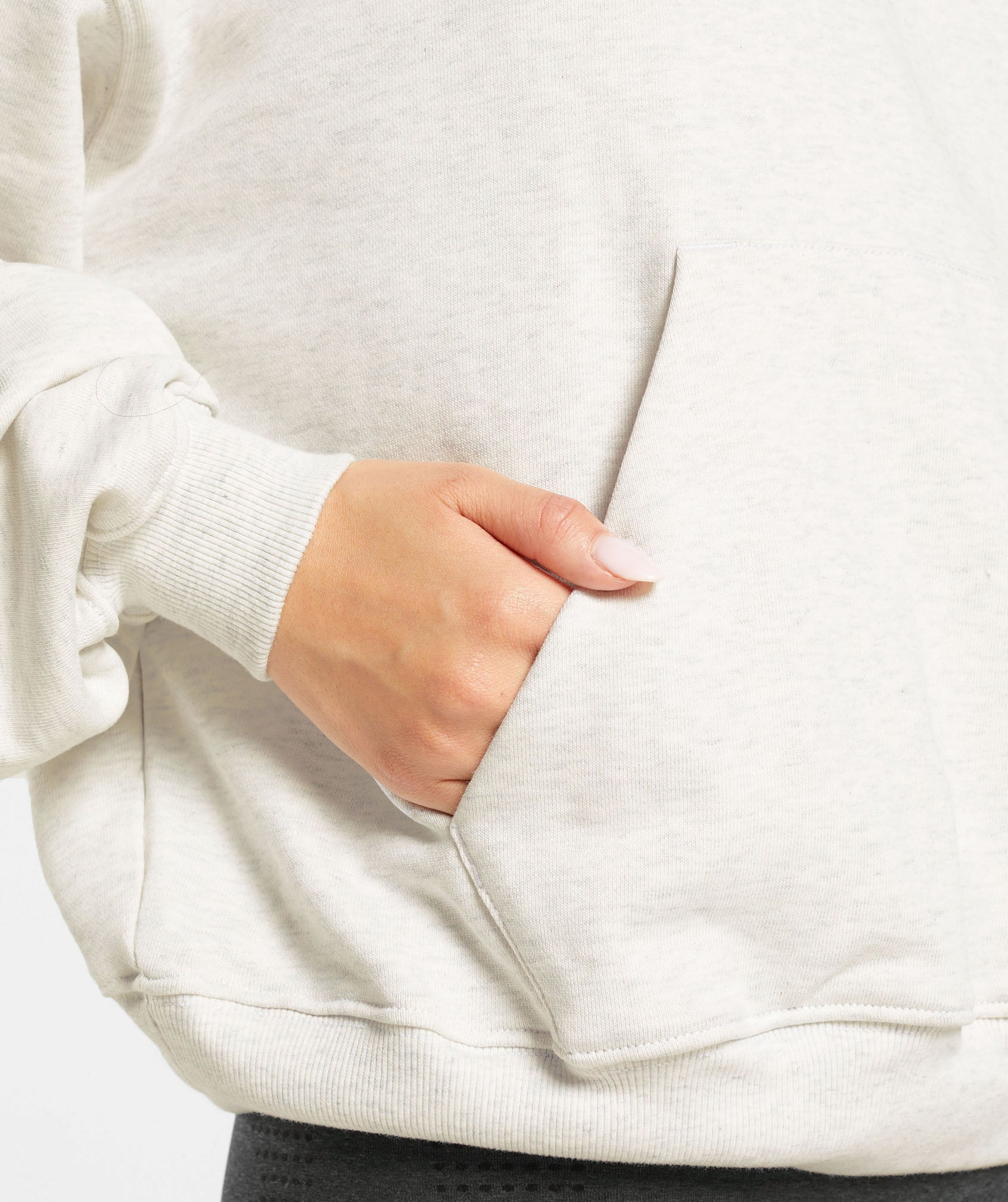 Rest Day Sweats 1/2 Zip Pullover in White Marl - view 6