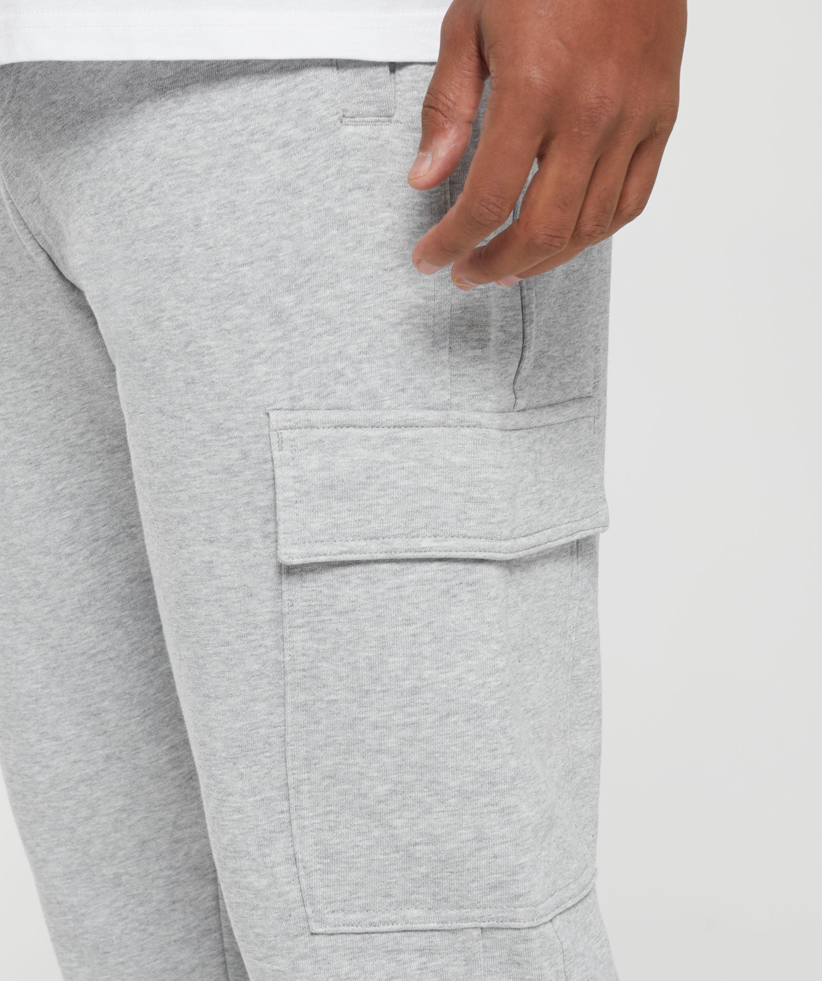 Rest Day Essentials Cargo Joggers in Light Grey Core Marl - view 5