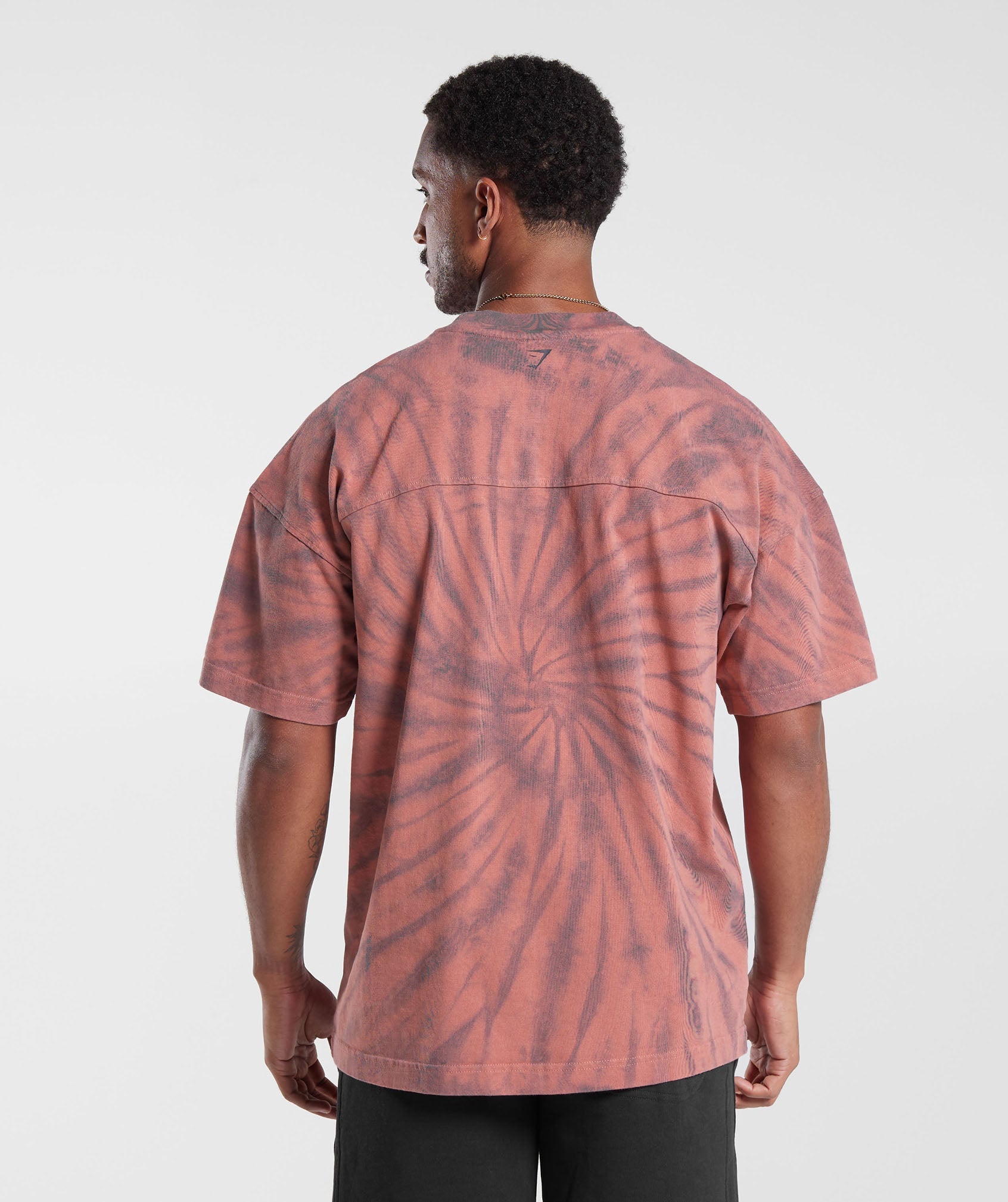 Rest Day T-Shirt in Terracotta Pink/Dusty Maroon/Spiral Optic Wash - view 2
