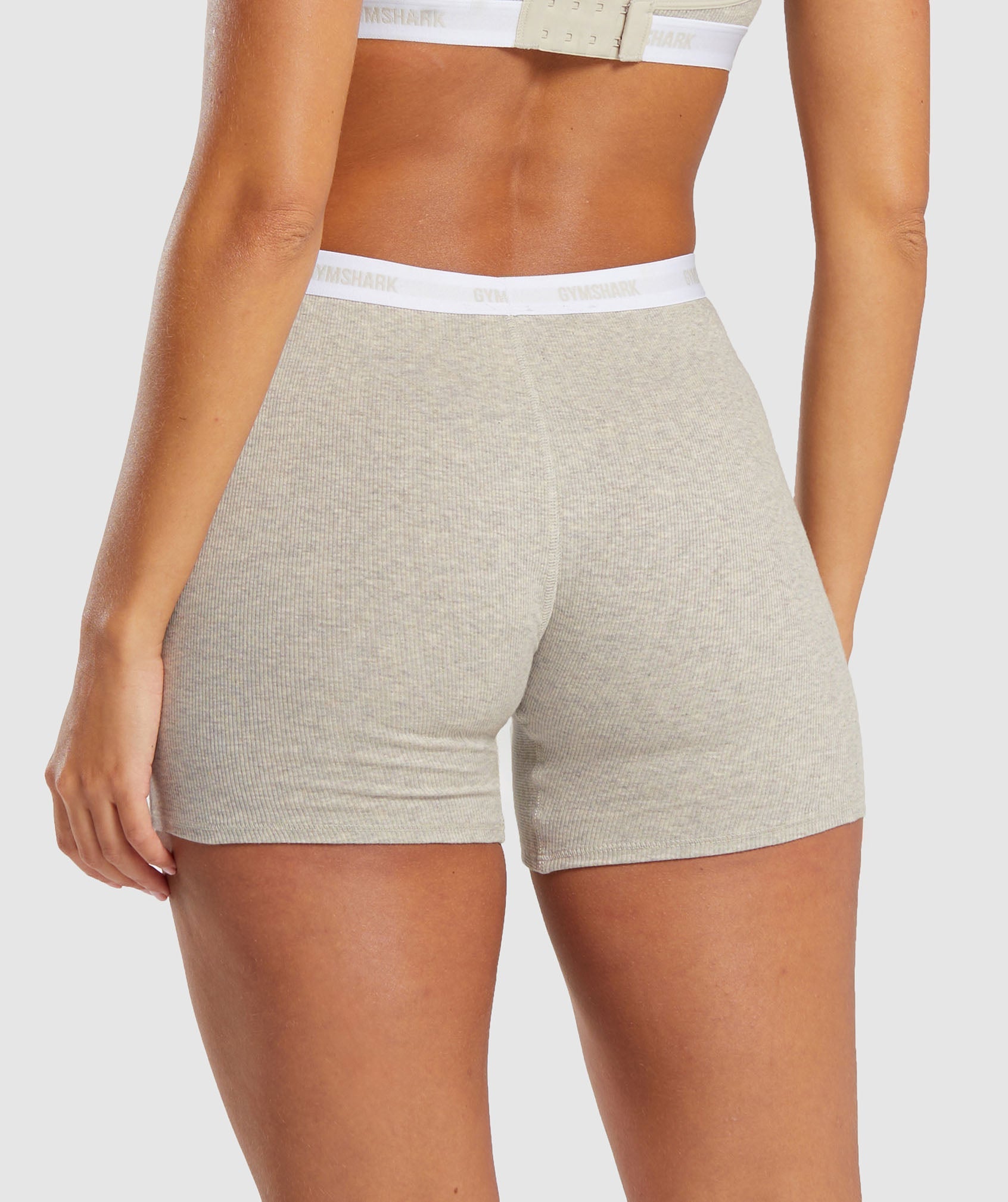 Rib Shorts in Stone Grey Marl - view 2