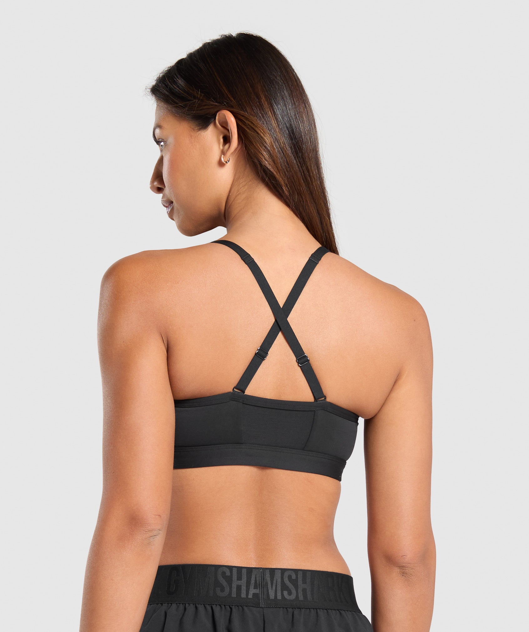 Ruched Sports Bra in Black - view 2