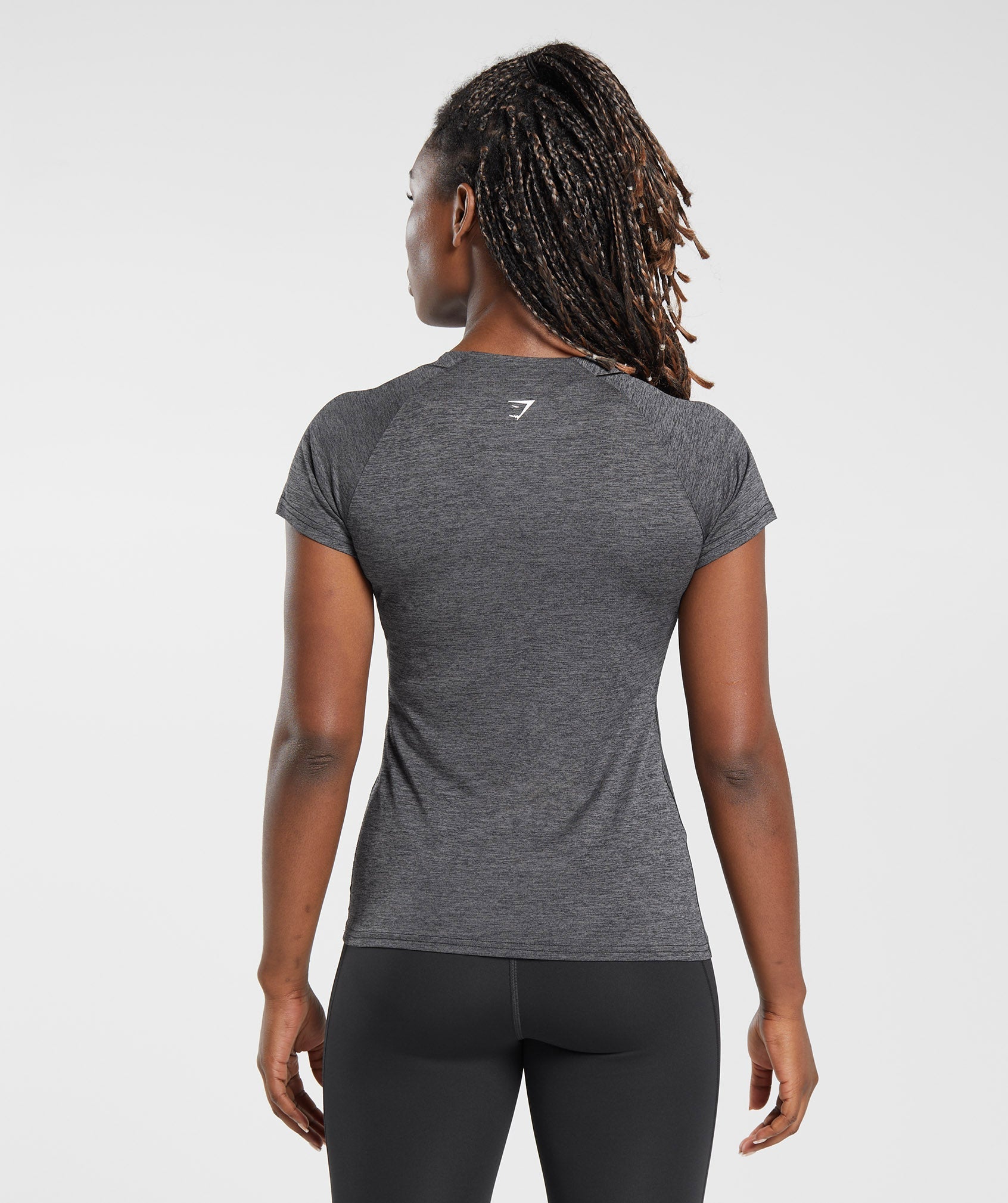 Running T-Shirt in Black/Silhouette Grey Marl - view 2