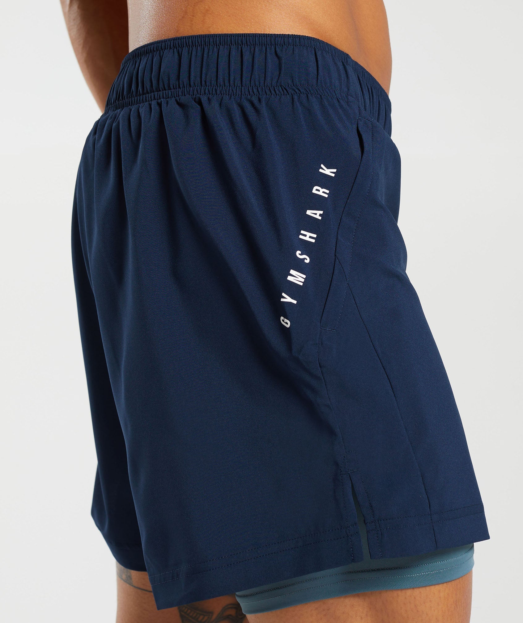 Sport 5" 2 in 1  Shorts in Navy/Denim Teal - view 5