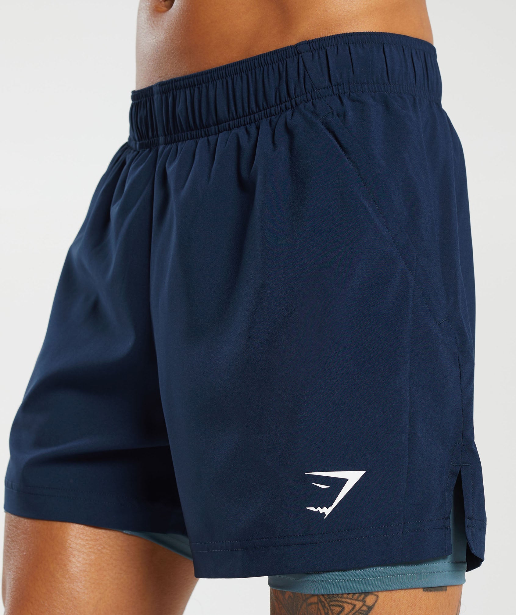 Sport 5" 2 in 1  Shorts in Navy/Denim Teal - view 6