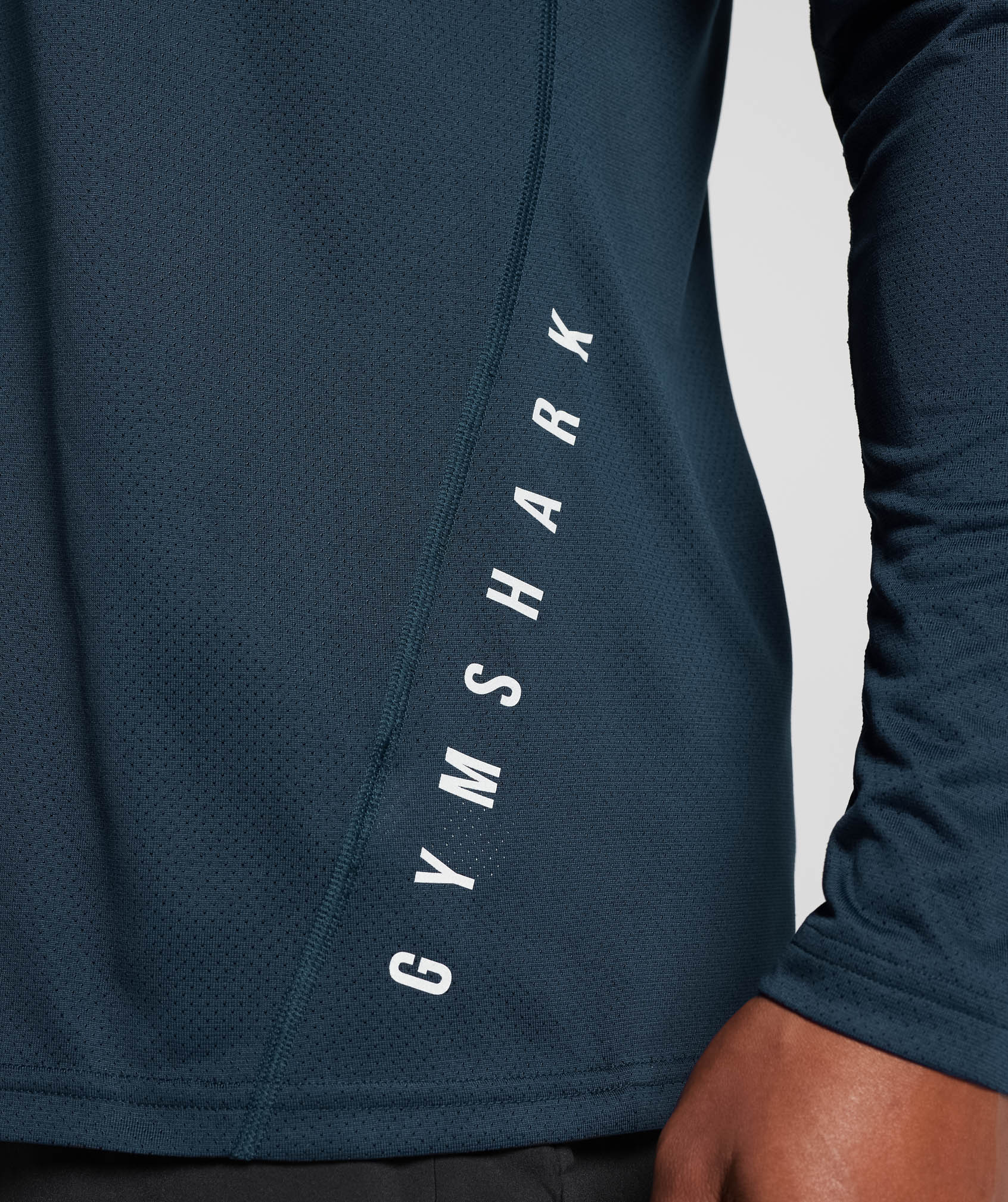 Sport Long Sleeve T-Shirt in Navy/Black Marl - view 6