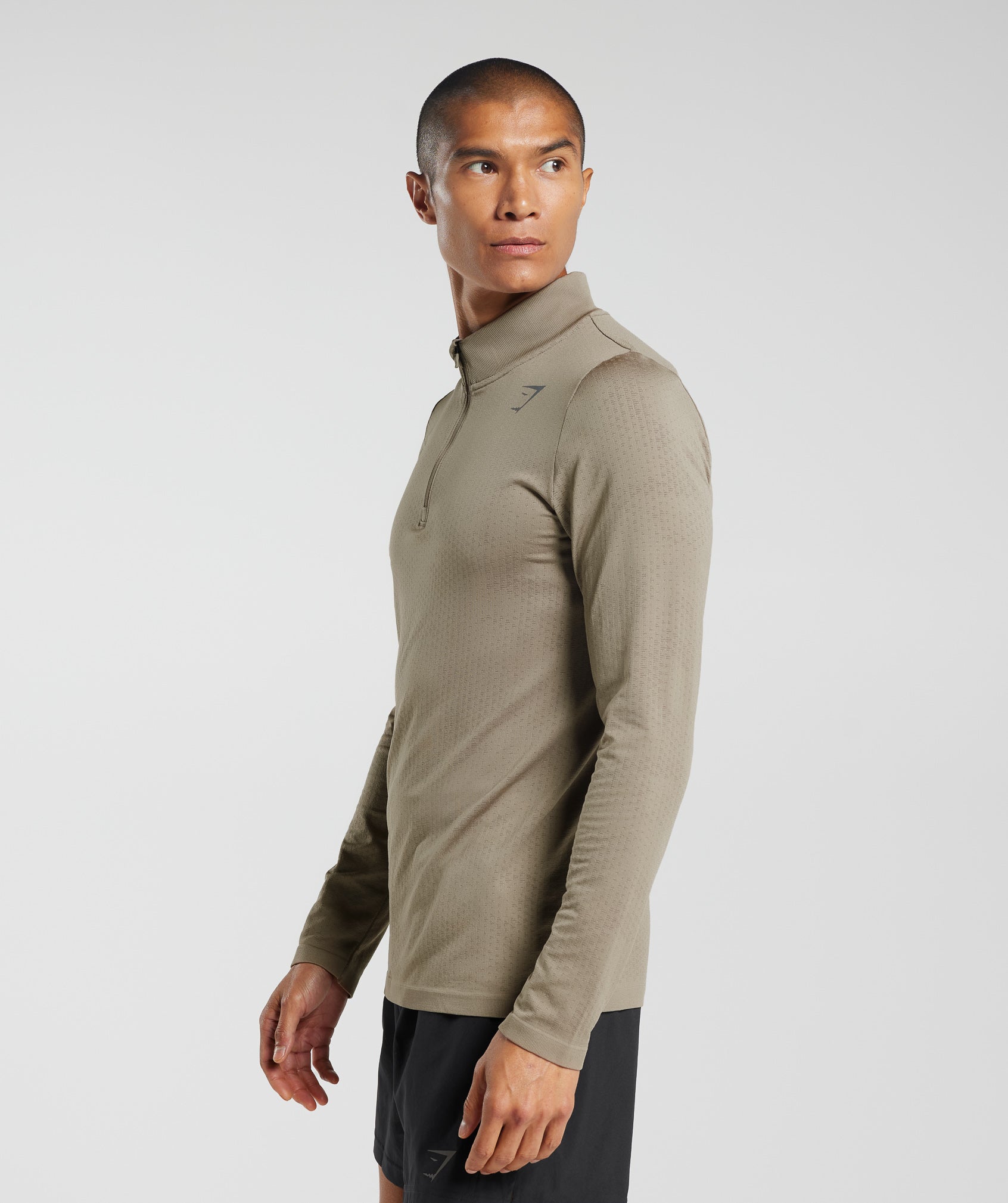 Sport Seamless 1/4 Zip in Linen Brown/Camo Brown - view 3