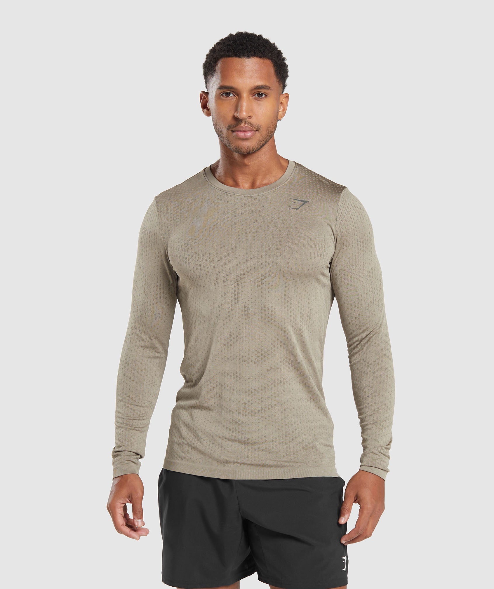 Sport Seamless Long Sleeve T-Shirt in Linen Brown/Camo Brown