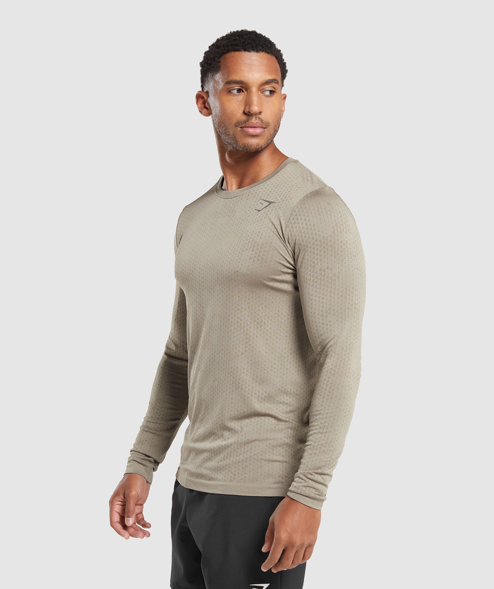 Sport Seamless Long Sleeve T-Shirt in Linen Brown/Camo Brown - view 3
